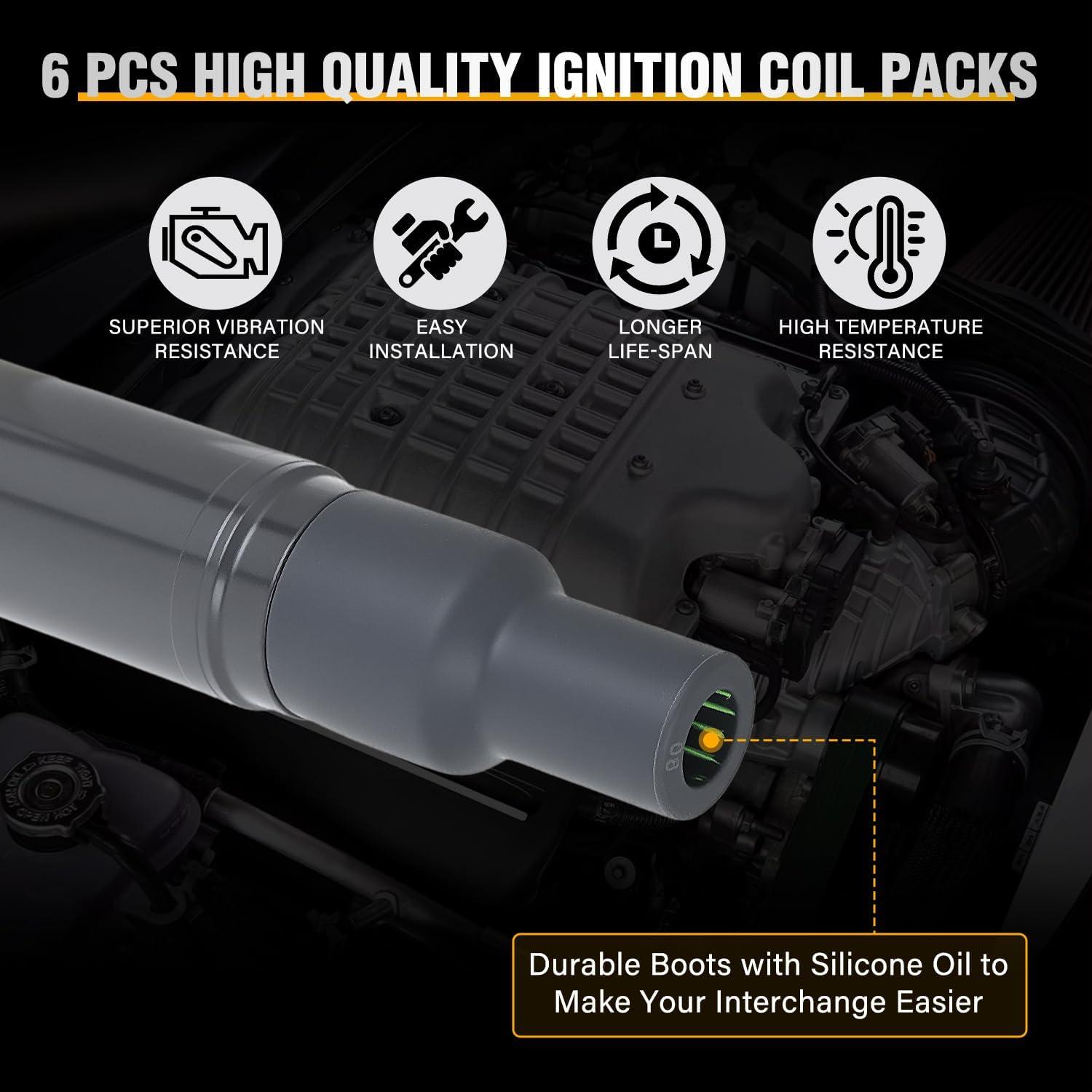 image:imageNilight Ignition Coil Pack Fit for Nissan Infiniti Suzuki Equator Murano Altima Maxima Pathfinder Quest Xterra NV150025003500 I35 QX4 20022014 35L 40L V6 OE UF349 C1406 Ignition Coils Set of 6Toyota Sienna Camry Lexus 9908 UF267 C1175 6PCS