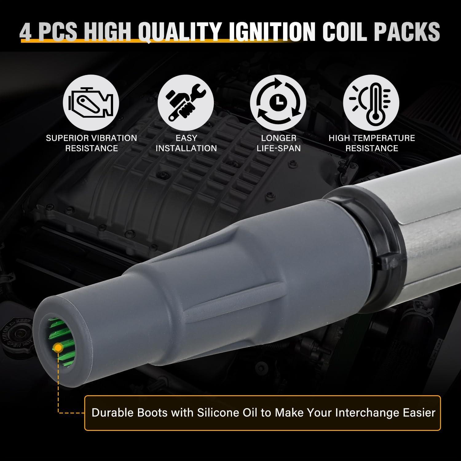 image:imageNilight Ignition Coil Pack Fit for Nissan Infiniti Suzuki Equator Murano Altima Maxima Pathfinder Quest Xterra NV150025003500 I35 QX4 20022014 35L 40L V6 OE UF349 C1406 Ignition Coils Set of 6Toyota Lexus Pontiac 0817 UF596 UF619 C1714 4PCS