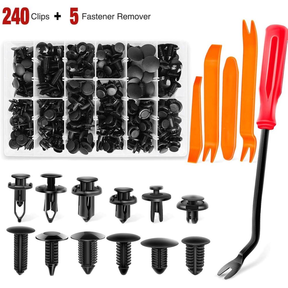 image:imageNilight 240pcs Car Retainer Clips amp Fastener Remover with 12 Most Popular Sizes Auto Push Pin Rivets Set Door Trim Panel Clips for ToyotaGMFordHondaAcuraChrysler2 Years Warranty