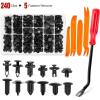 Nilight 240pcs Car Retainer Clips & Fastener Remover with 12 Most Popular Sizes Auto Push Pin Rivets Set -Door Trim Panel Clips for Toyota,GM,Ford,Honda,Acura,Chrysler,2 Years Warranty