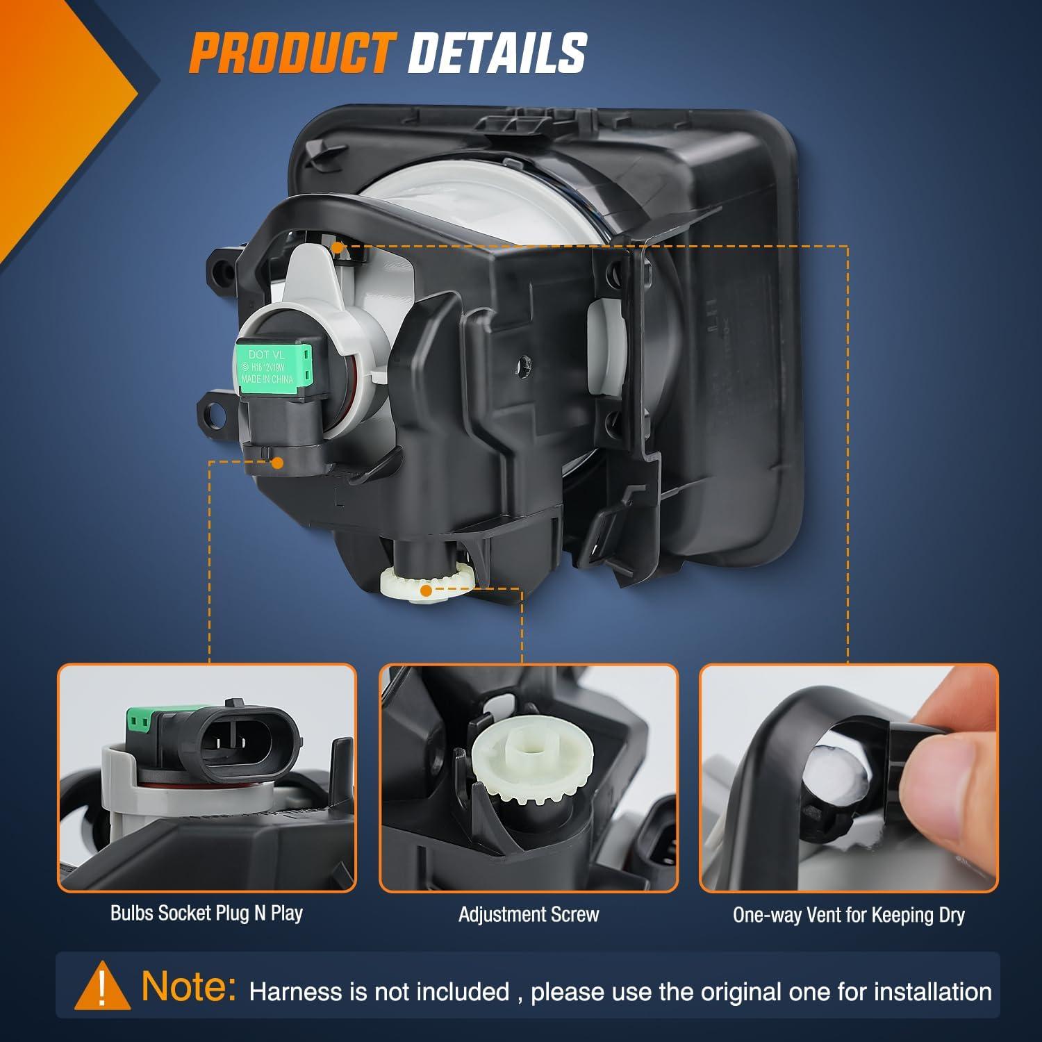image:imageNilight Fog Light Assembly Compatible with 2002 2003 2004 Toyota Camry 2005 2006 2007 2008 Toyota Corolla 2002 2003 2004 Toyota Camry Fog Lamps Replacement Clear Lens with 9006 12V 55W Bulbs20142021 Toyota Tundra