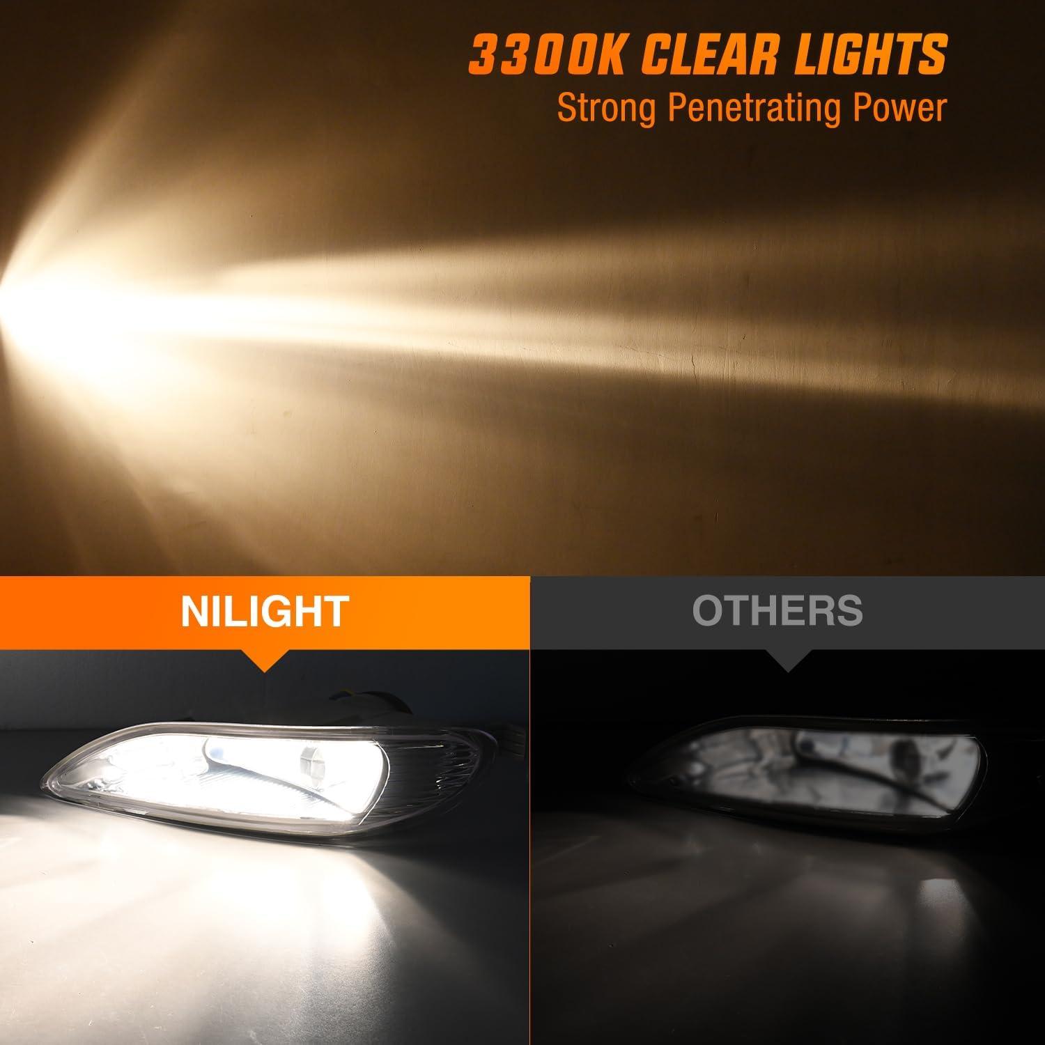 image:imageNilight Fog Light Assembly Compatible with 2002 2003 2004 Toyota Camry 2005 2006 2007 2008 Toyota Corolla 2002 2003 2004 Toyota Camry Fog Lamps Replacement Clear Lens with 9006 12V 55W Bulbs20022004 Toyota Camry20052008 Corolla