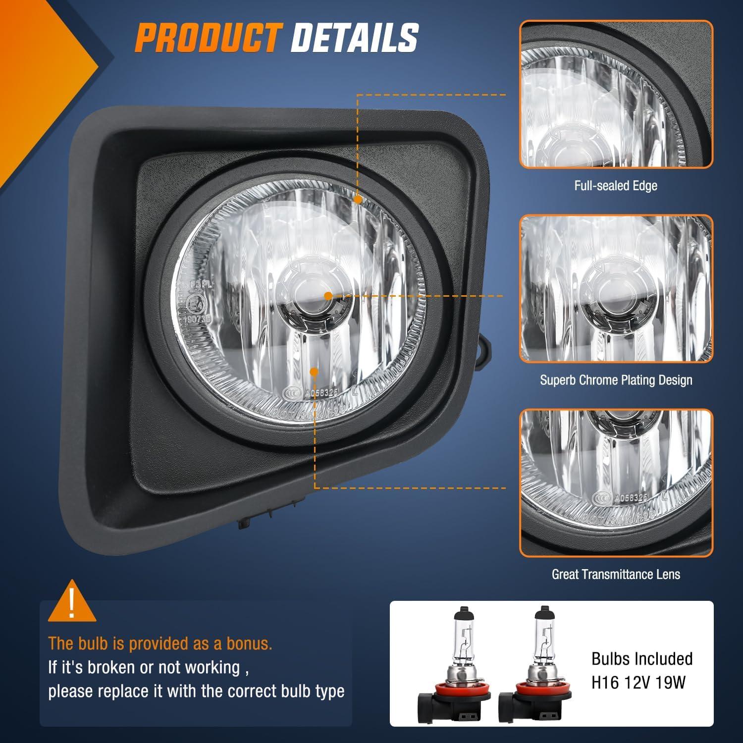 image:imageNilight Fog Light Assembly Compatible with 2002 2003 2004 Toyota Camry 2005 2006 2007 2008 Toyota Corolla 2002 2003 2004 Toyota Camry Fog Lamps Replacement Clear Lens with 9006 12V 55W Bulbs20142021 Toyota Tundra