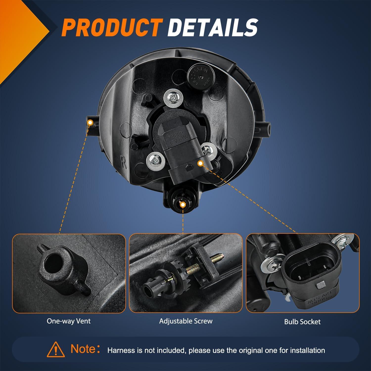 image:imageNilight Fog Light Assembly Compatible with 2002 2003 2004 Toyota Camry 2005 2006 2007 2008 Toyota Corolla 2002 2003 2004 Toyota Camry Fog Lamps Replacement Clear Lens with 9006 12V 55W Bulbs20012007 Sequoia20002006 Tundra Clear