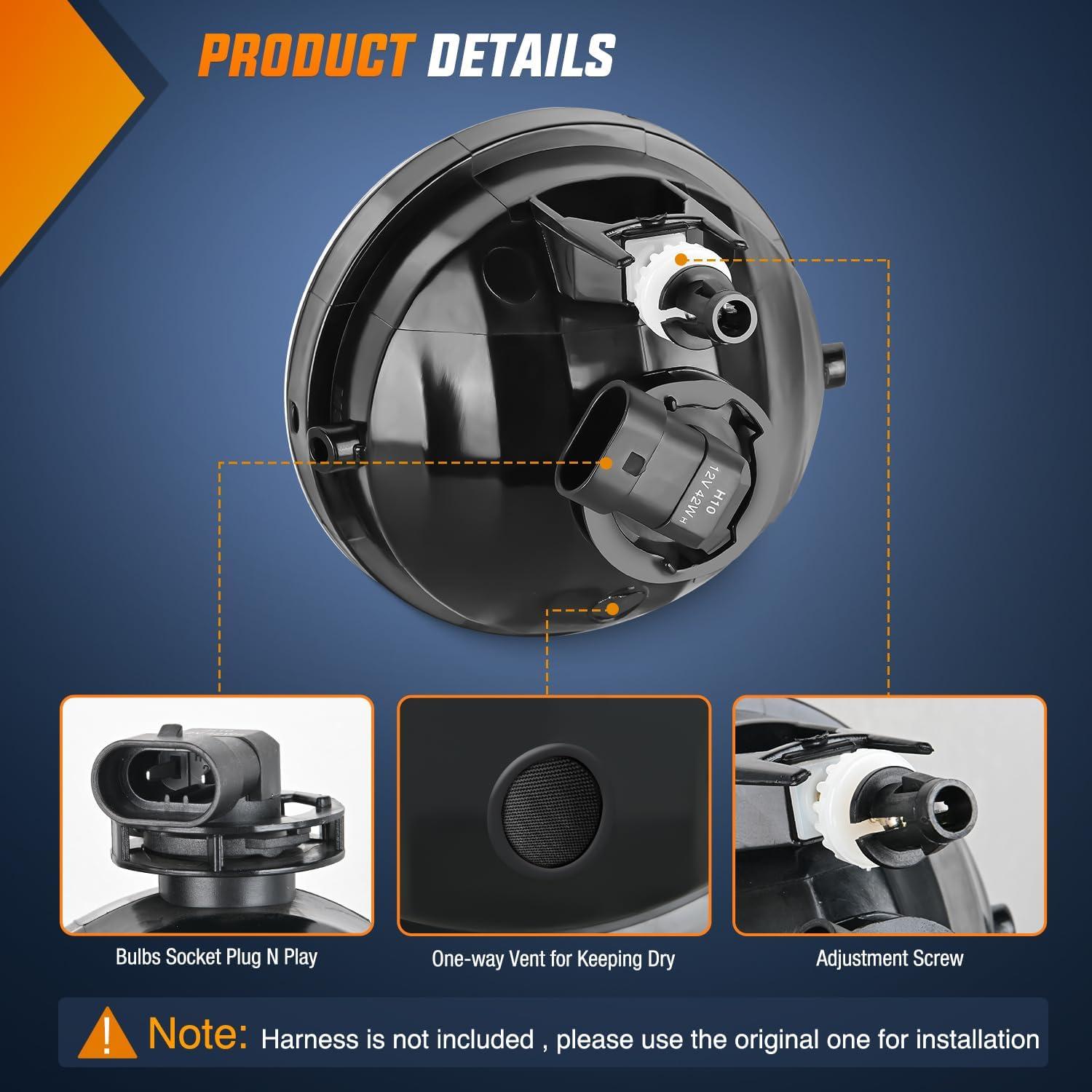 image:imageNilight Fog Light Assembly Compatible with 2002 2003 2004 Toyota Camry 2005 2006 2007 2008 Toyota Corolla 2002 2003 2004 Toyota Camry Fog Lamps Replacement Clear Lens with 9006 12V 55W Bulbs20052011 Tacoma20072013 Tundra Clear