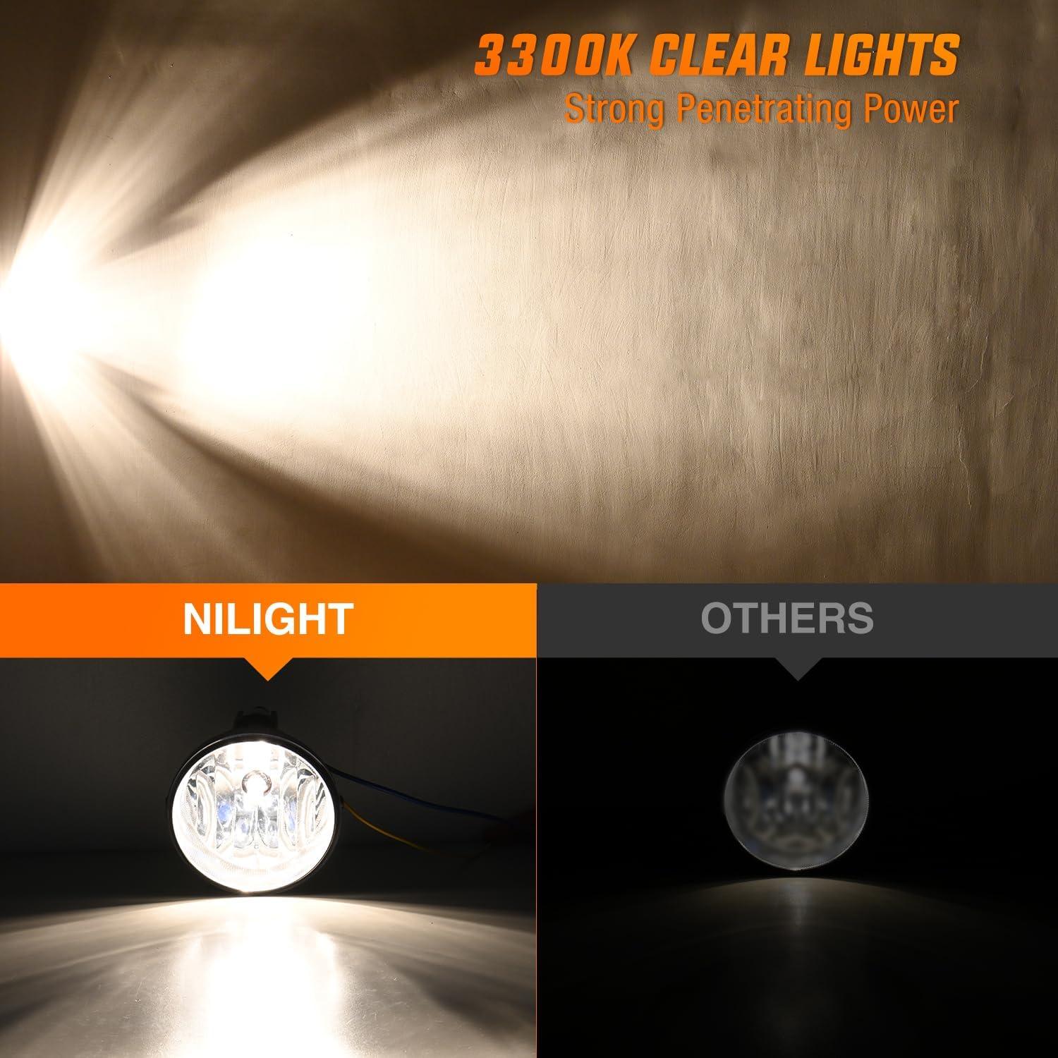 image:imageNilight Fog Light Assembly Compatible with 2002 2003 2004 Toyota Camry 2005 2006 2007 2008 Toyota Corolla 2002 2003 2004 Toyota Camry Fog Lamps Replacement Clear Lens with 9006 12V 55W Bulbs20052011 Tacoma20072013 Tundra Clear
