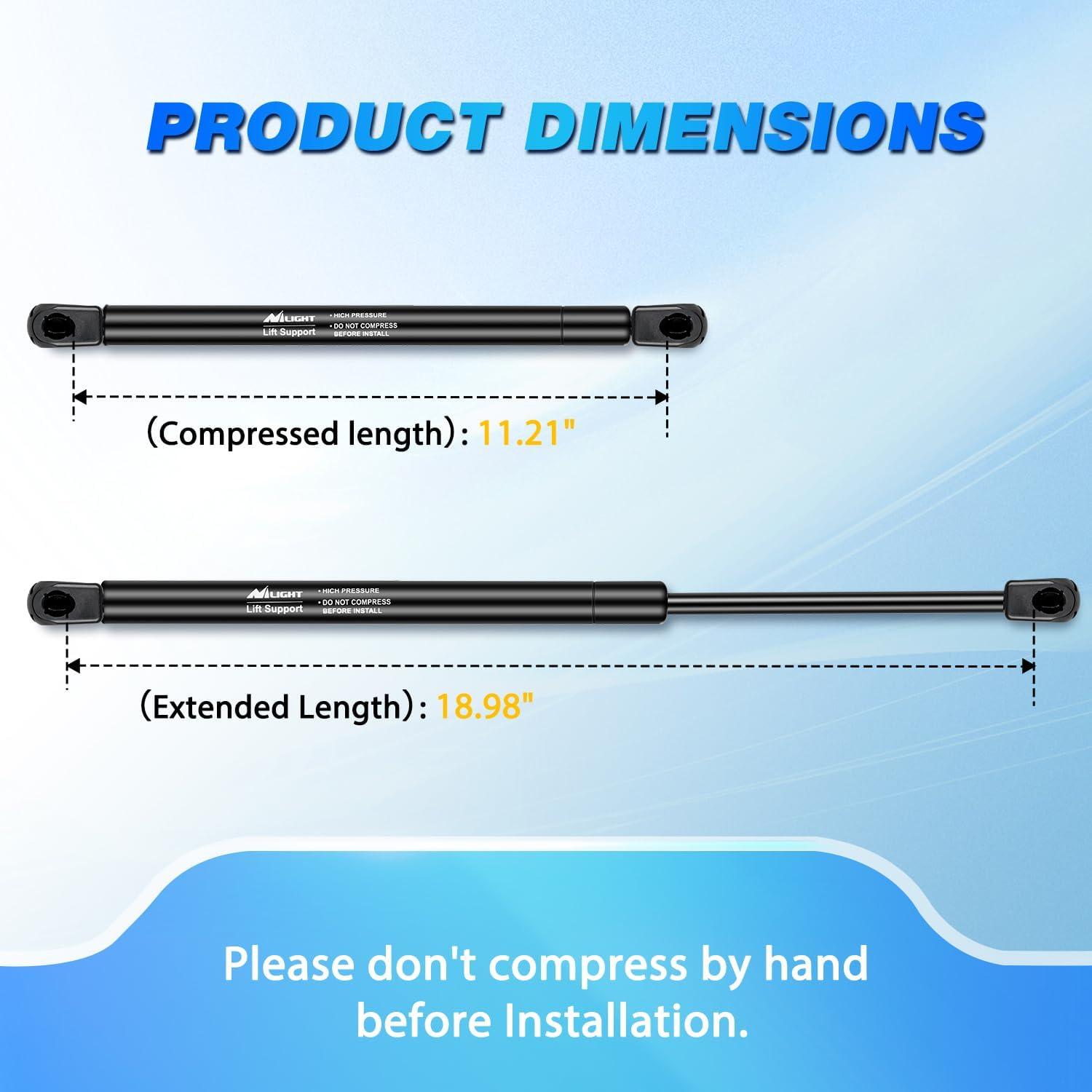 image:imageNilight Hood Gas Struts Lift Supports 6489 for Hyundai Sonata 20112014 Spring Shocks 15 Inch 2PCS Set Rod4364