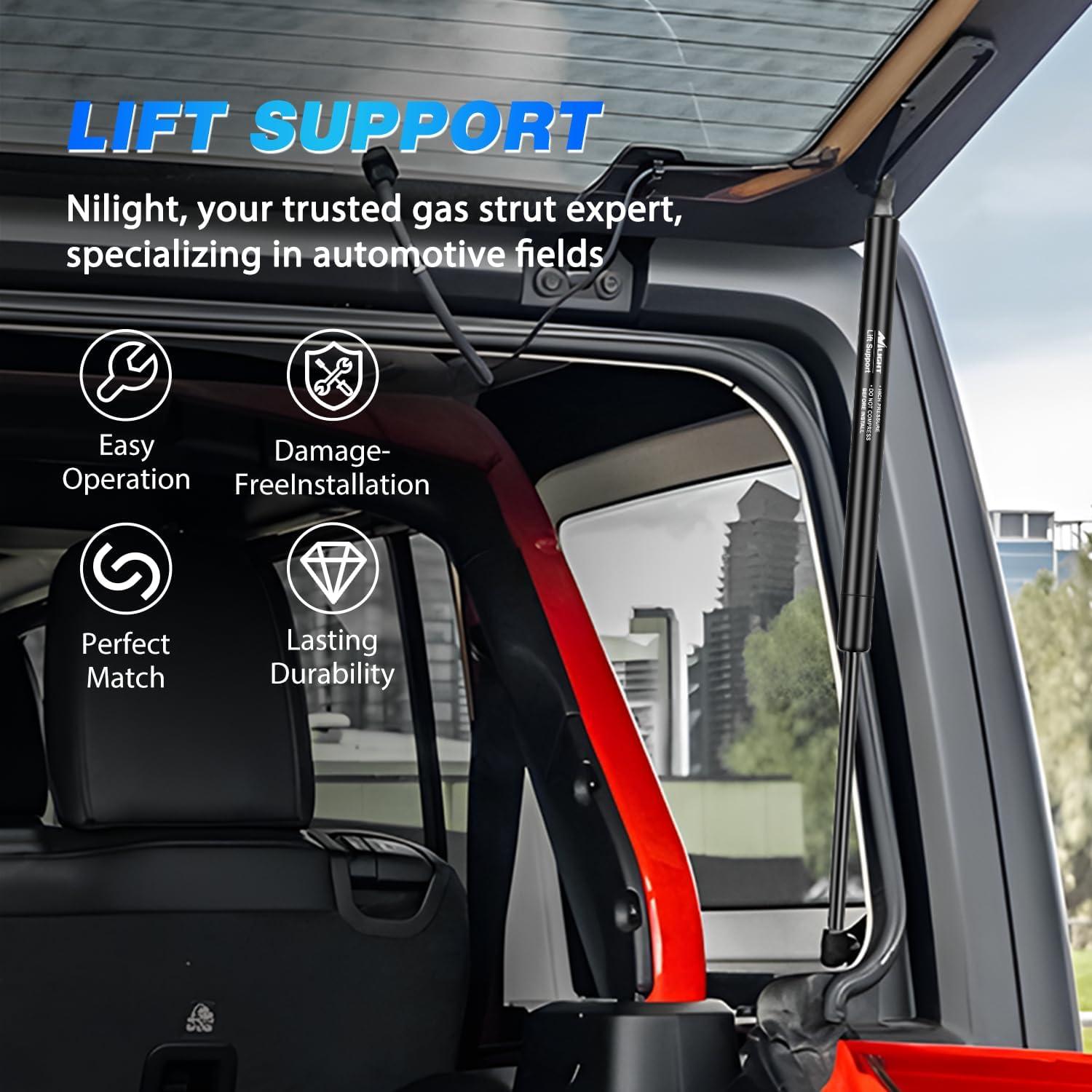 image:imageNilight Hood Gas Struts Lift Supports 6489 for Hyundai Sonata 20112014 Spring Shocks 15 Inch 2PCS Set Rod4761