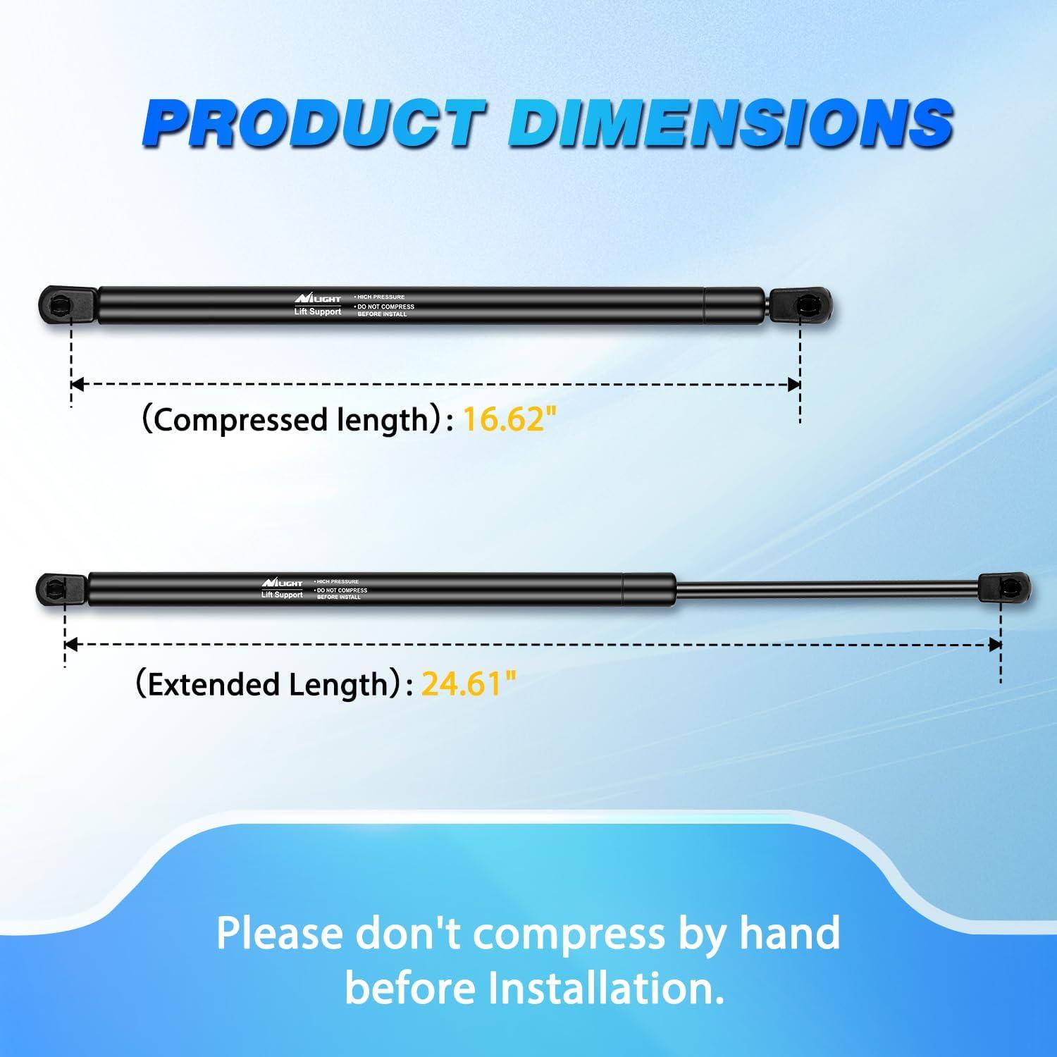 image:imageNilight Hood Gas Struts Lift Supports 6489 for Hyundai Sonata 20112014 Spring Shocks 15 Inch 2PCS Set Rod6179
