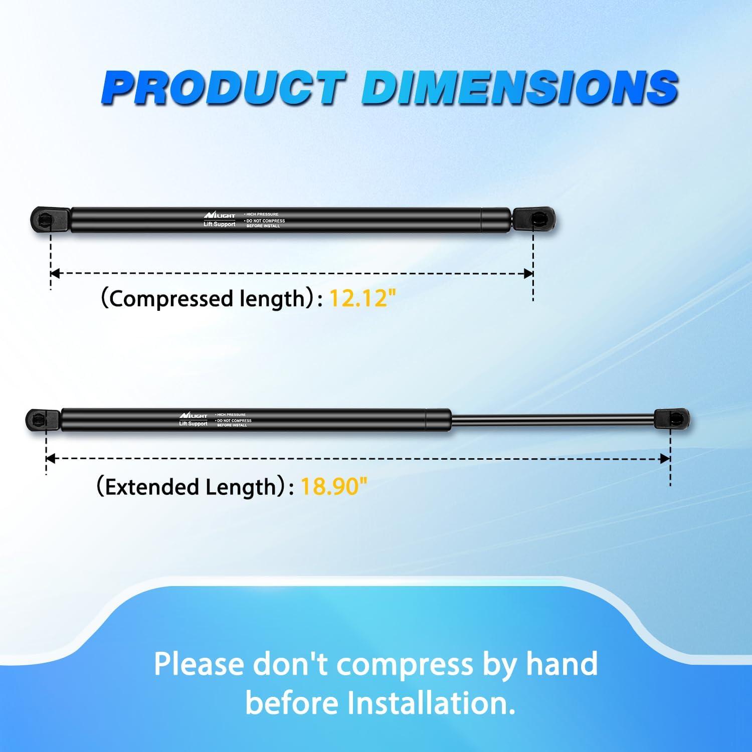 image:imageNilight Hood Gas Struts Lift Supports 6489 for Hyundai Sonata 20112014 Spring Shocks 15 Inch 2PCS Set Rod6261
