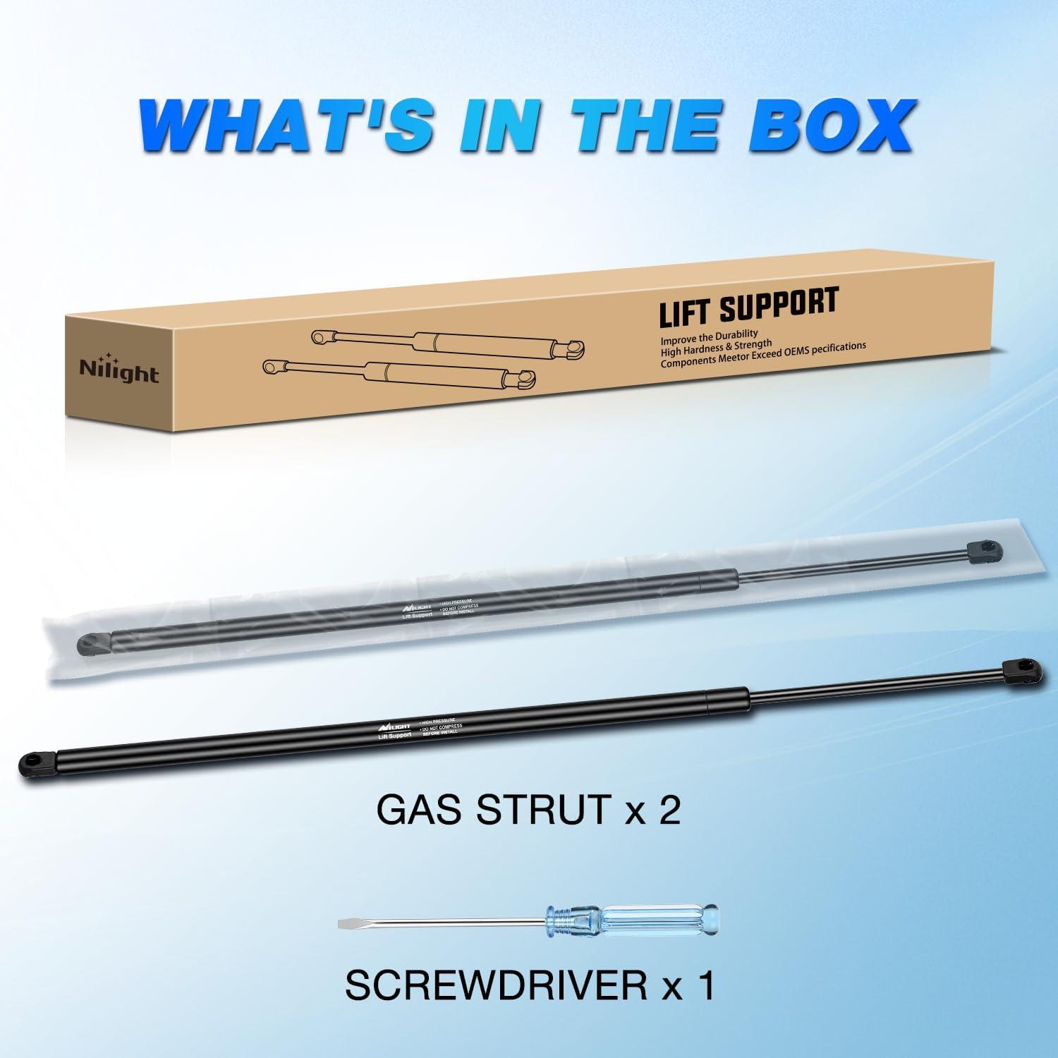 image:imageNilight Hood Gas Struts Lift Supports 6489 for Hyundai Sonata 20112014 Spring Shocks 15 Inch 2PCS Set Rod6333