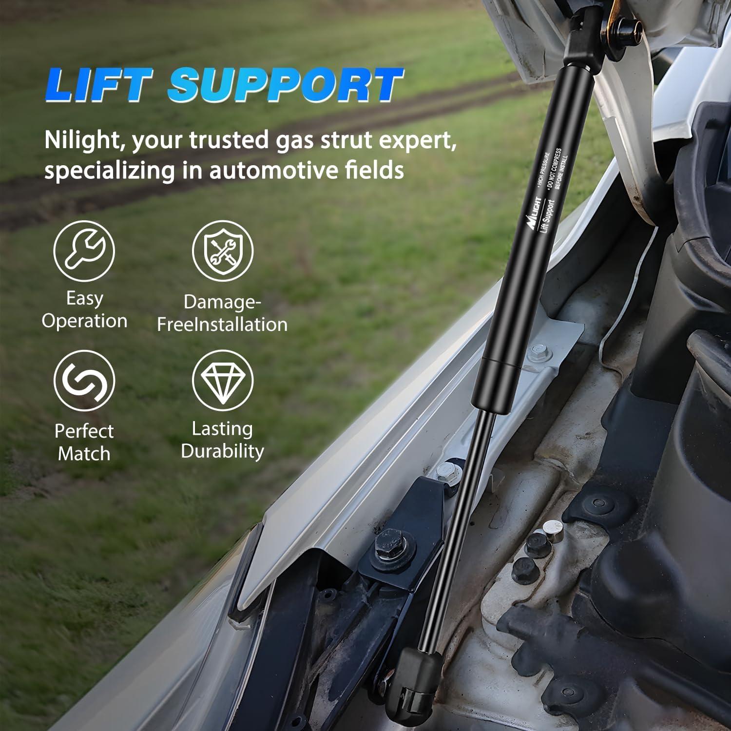 image:imageNilight Hood Gas Struts Lift Supports 6489 for Hyundai Sonata 20112014 Spring Shocks 15 Inch 2PCS Set Rod6333