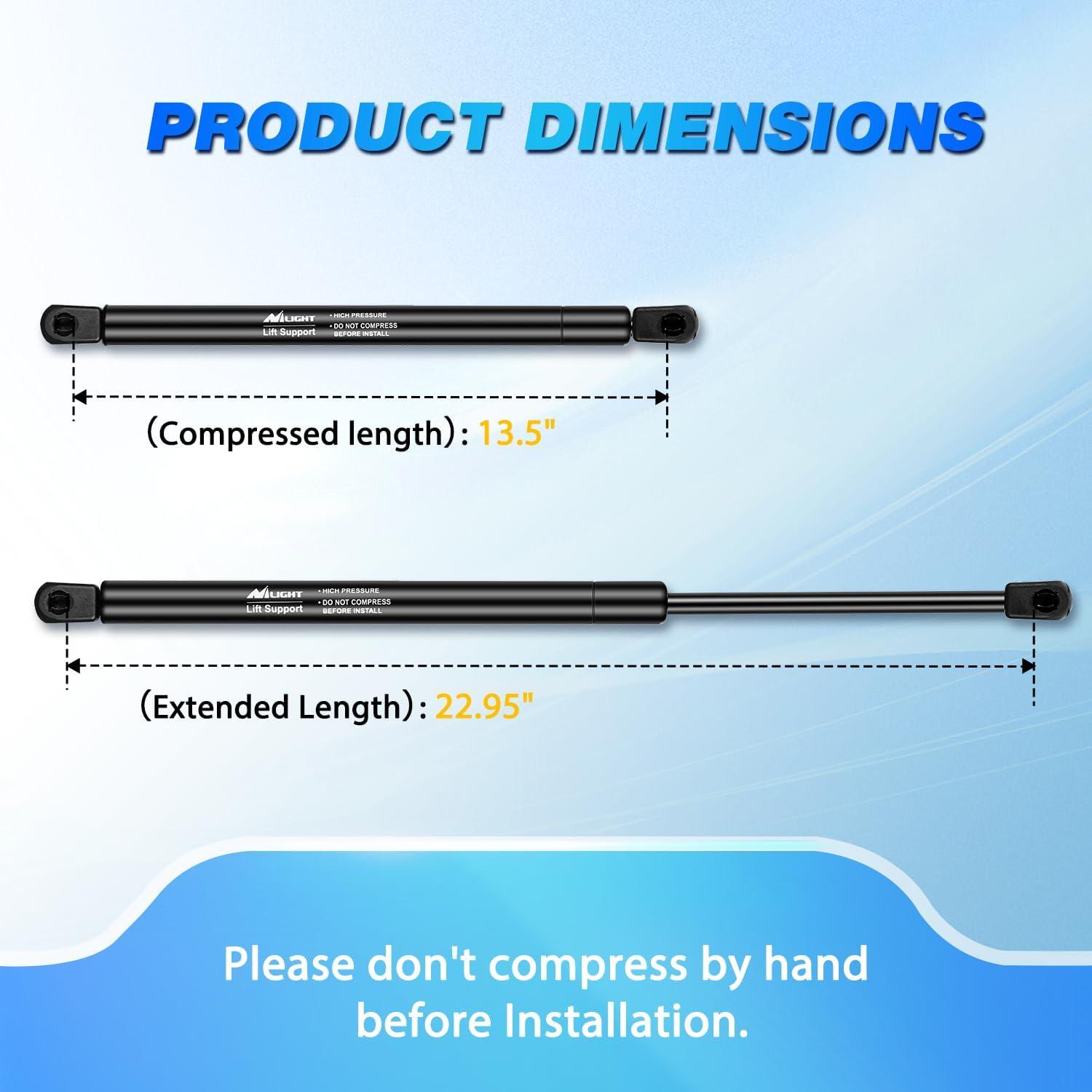 image:imageNilight Hood Gas Struts Lift Supports 6489 for Hyundai Sonata 20112014 Spring Shocks 15 Inch 2PCS Set Rod6602