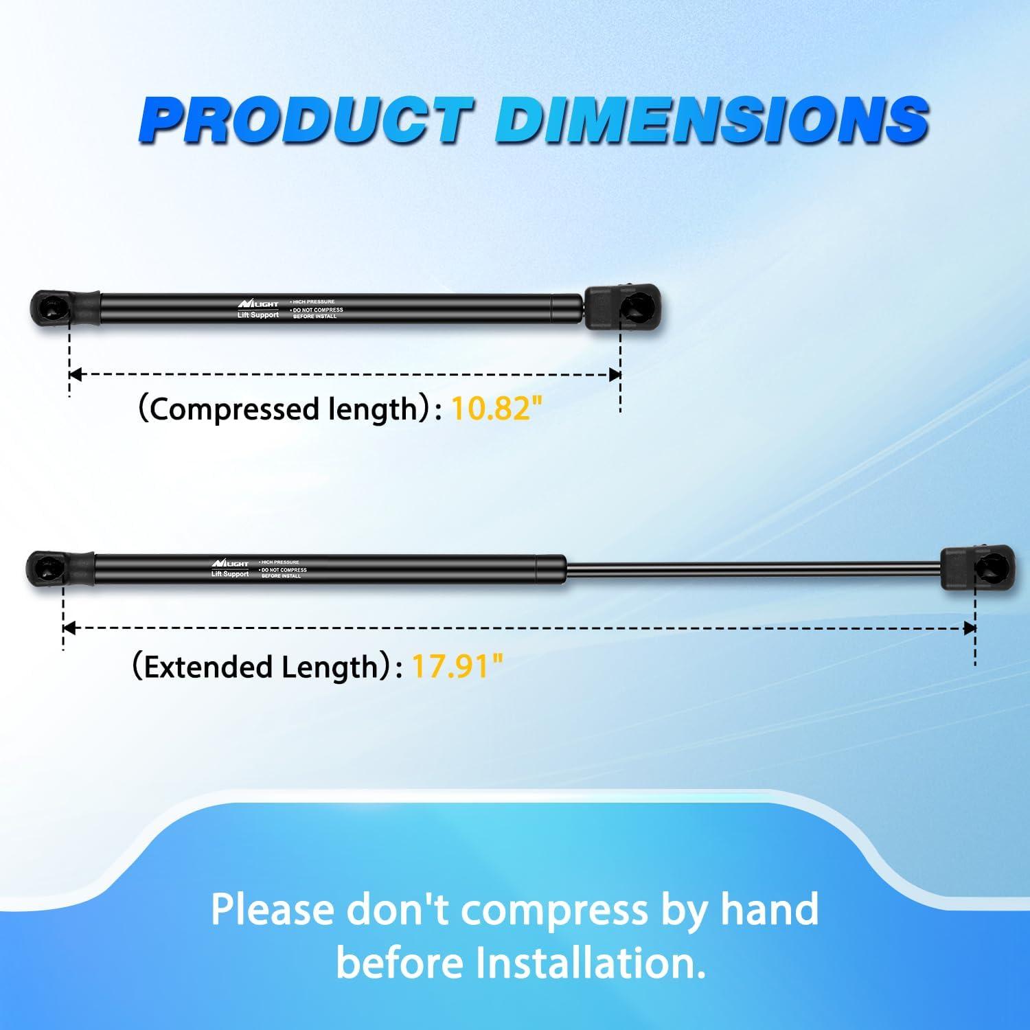 image:imageNilight Hood Gas Struts Lift Supports 6489 for Hyundai Sonata 20112014 Spring Shocks 15 Inch 2PCS Set Rod6649