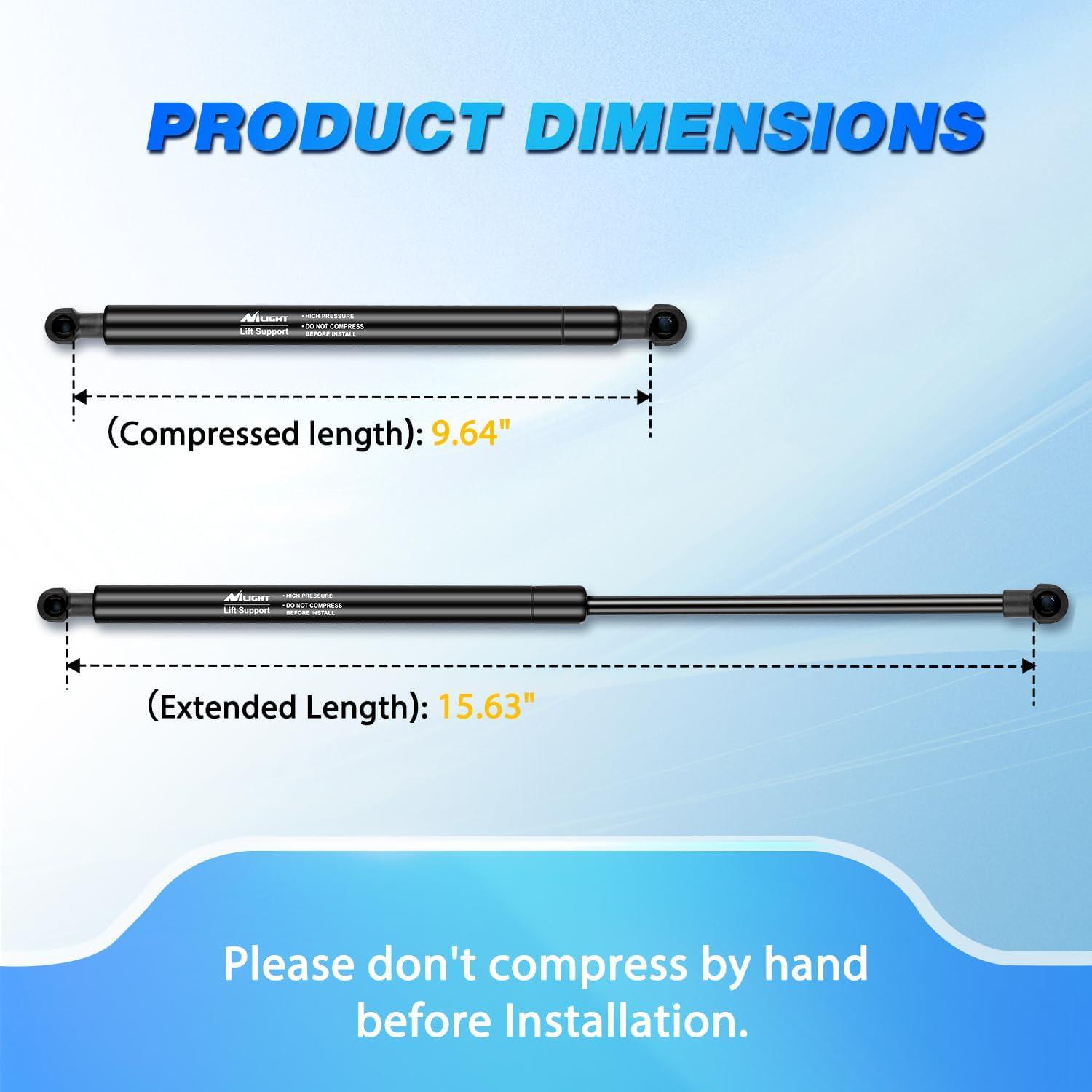 image:imageNilight Hood Gas Struts Lift Supports 6489 for Hyundai Sonata 20112014 Spring Shocks 15 Inch 2PCS Set Rod6650