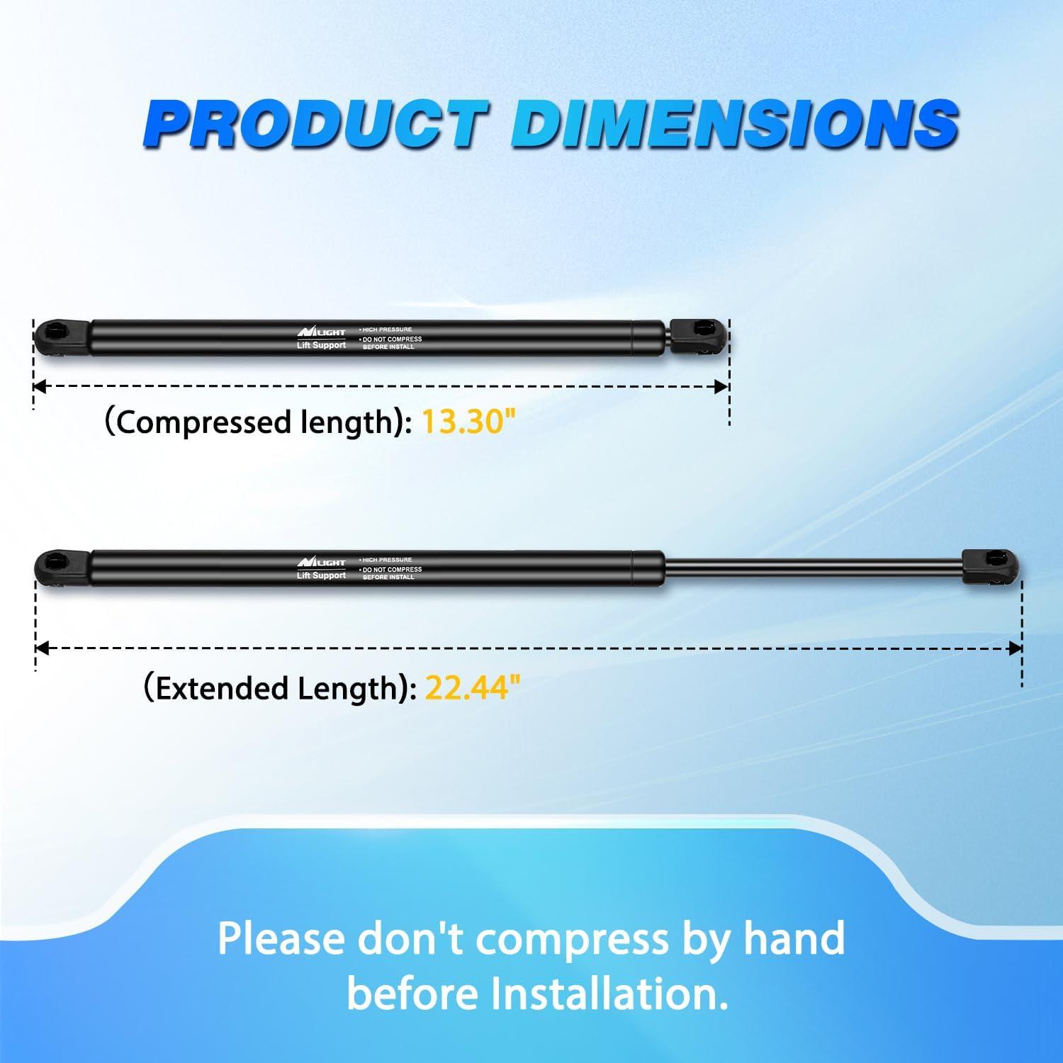 image:imageNilight Hood Gas Struts Lift Supports 6489 for Hyundai Sonata 20112014 Spring Shocks 15 Inch 2PCS Set RodPM1109
