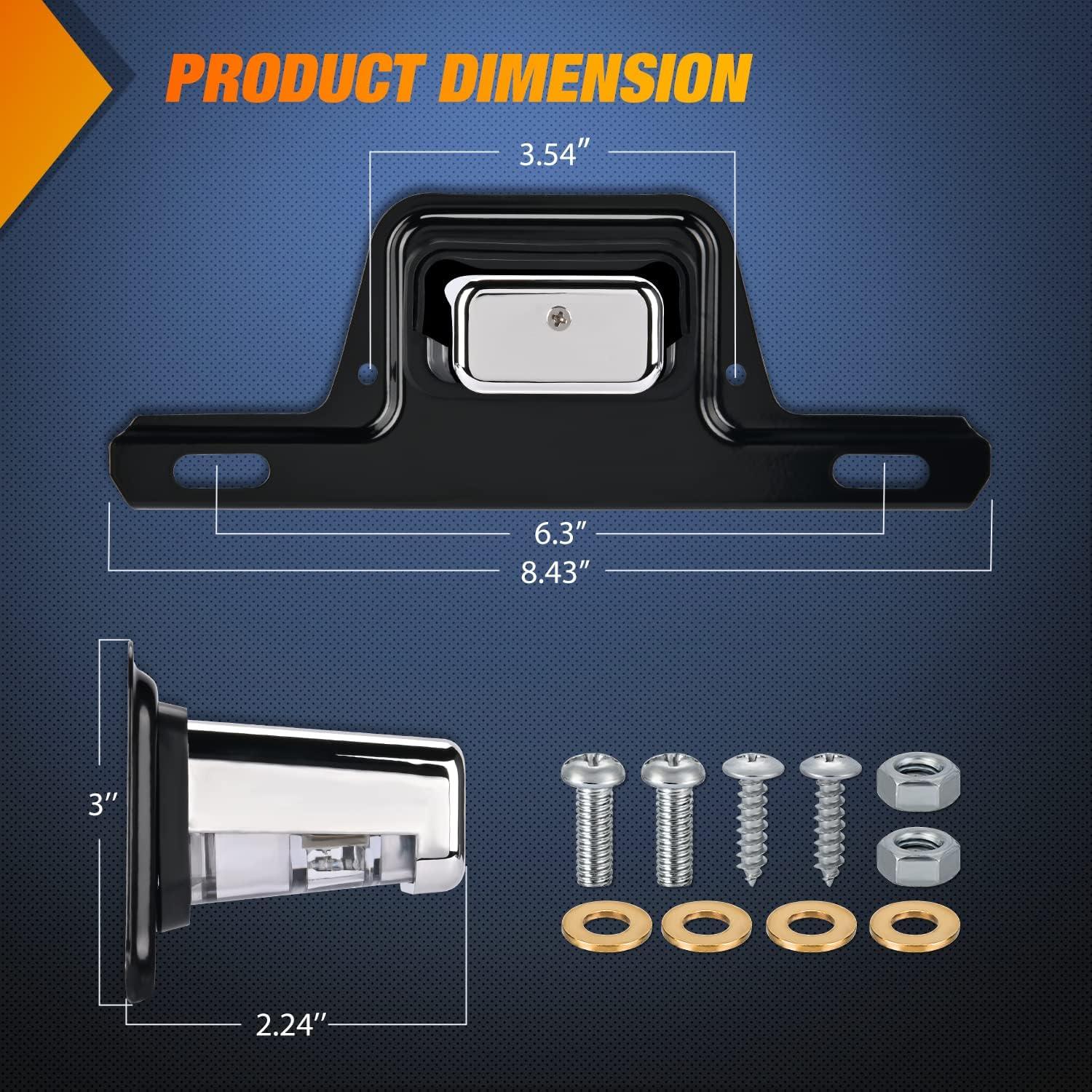 image:imageNilight LED License Plate Light wBracket Mount Waterproof Courtesy Step Tag Dome Cargo Lights Chrome Housing 12V for Truck Trailer RV UTV ATV Camper BoatLicense Plate Light wBracket