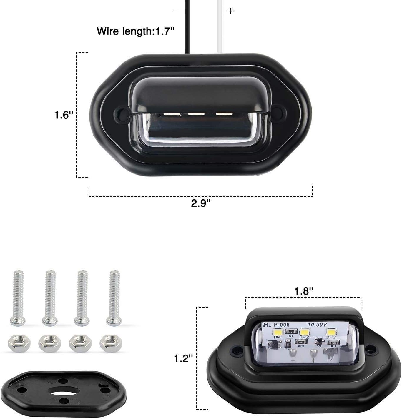 image:imageNilight LED License Plate Light wBracket Mount Waterproof Courtesy Step Tag Dome Cargo Lights Chrome Housing 12V for Truck Trailer RV UTV ATV Camper BoatLicense Plate Light