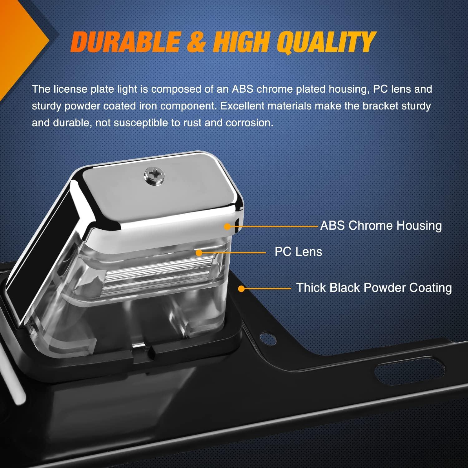 image:imageNilight LED License Plate Light wBracket Mount Waterproof Courtesy Step Tag Dome Cargo Lights Chrome Housing 12V for Truck Trailer RV UTV ATV Camper BoatLicense Plate Light wBracket