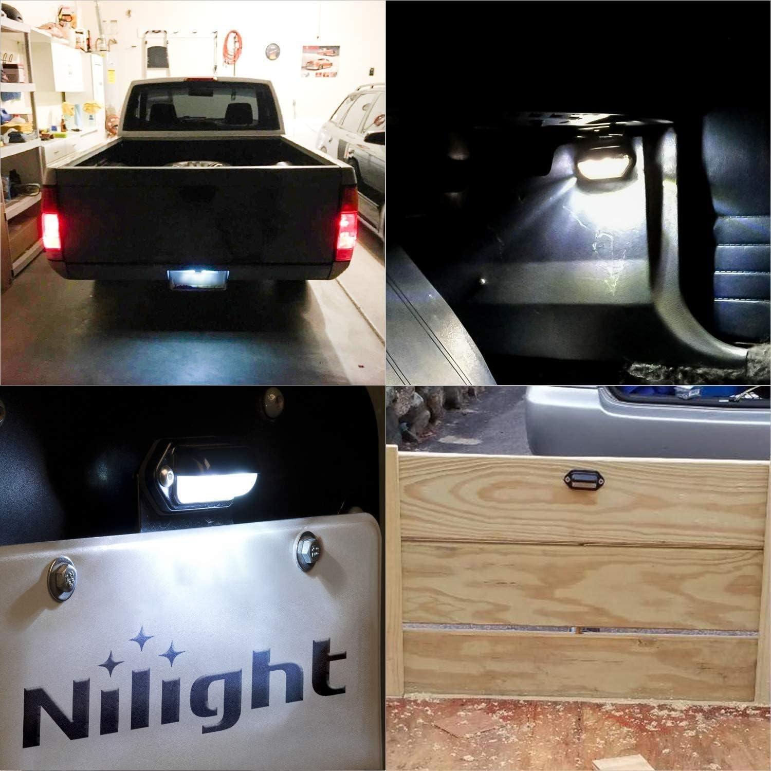 image:imageNilight LED License Plate Light wBracket Mount Waterproof Courtesy Step Tag Dome Cargo Lights Chrome Housing 12V for Truck Trailer RV UTV ATV Camper BoatLicense Plate Light