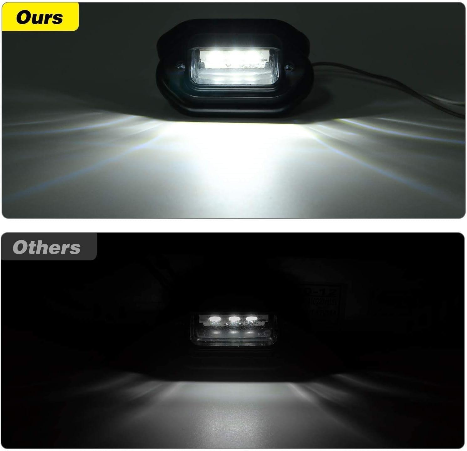 image:imageNilight LED License Plate Light wBracket Mount Waterproof Courtesy Step Tag Dome Cargo Lights Chrome Housing 12V for Truck Trailer RV UTV ATV Camper BoatLicense Plate Light