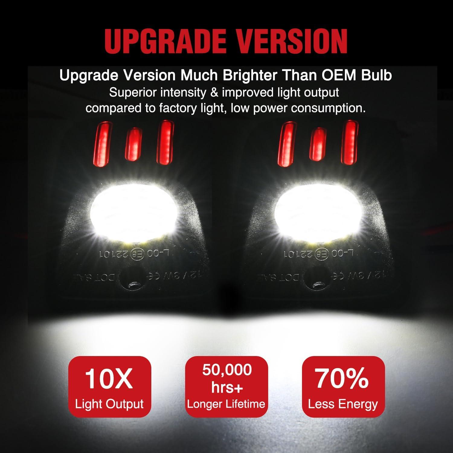 image:imageNilight License Plate Lights Compatible with 2010 2011 2012 2013 2014 Ford Mustang 2008 2009 Ford Mercury Sable 2014 2015 Ford Edge 20102018 Ford Taurus with Black housing 6000K White 2PCS PackRed 19952004 Tacoma