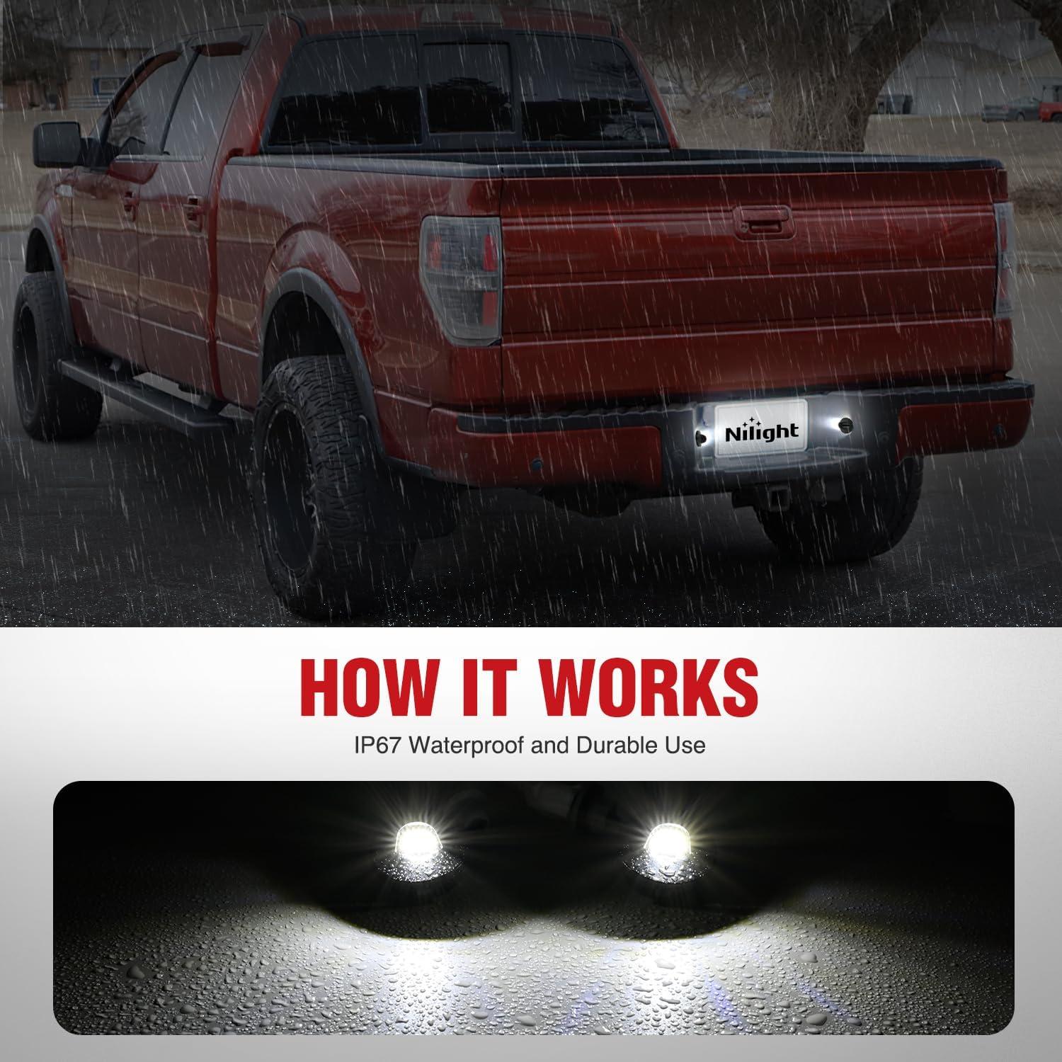 image:imageNilight License Plate Lights Compatible with 2010 2011 2012 2013 2014 Ford Mustang 2008 2009 Ford Mercury Sable 2014 2015 Ford Edge 20102018 Ford Taurus with Black housing 6000K White 2PCS PackBlack 19902014 Ford F15019832011 Ford Ranger