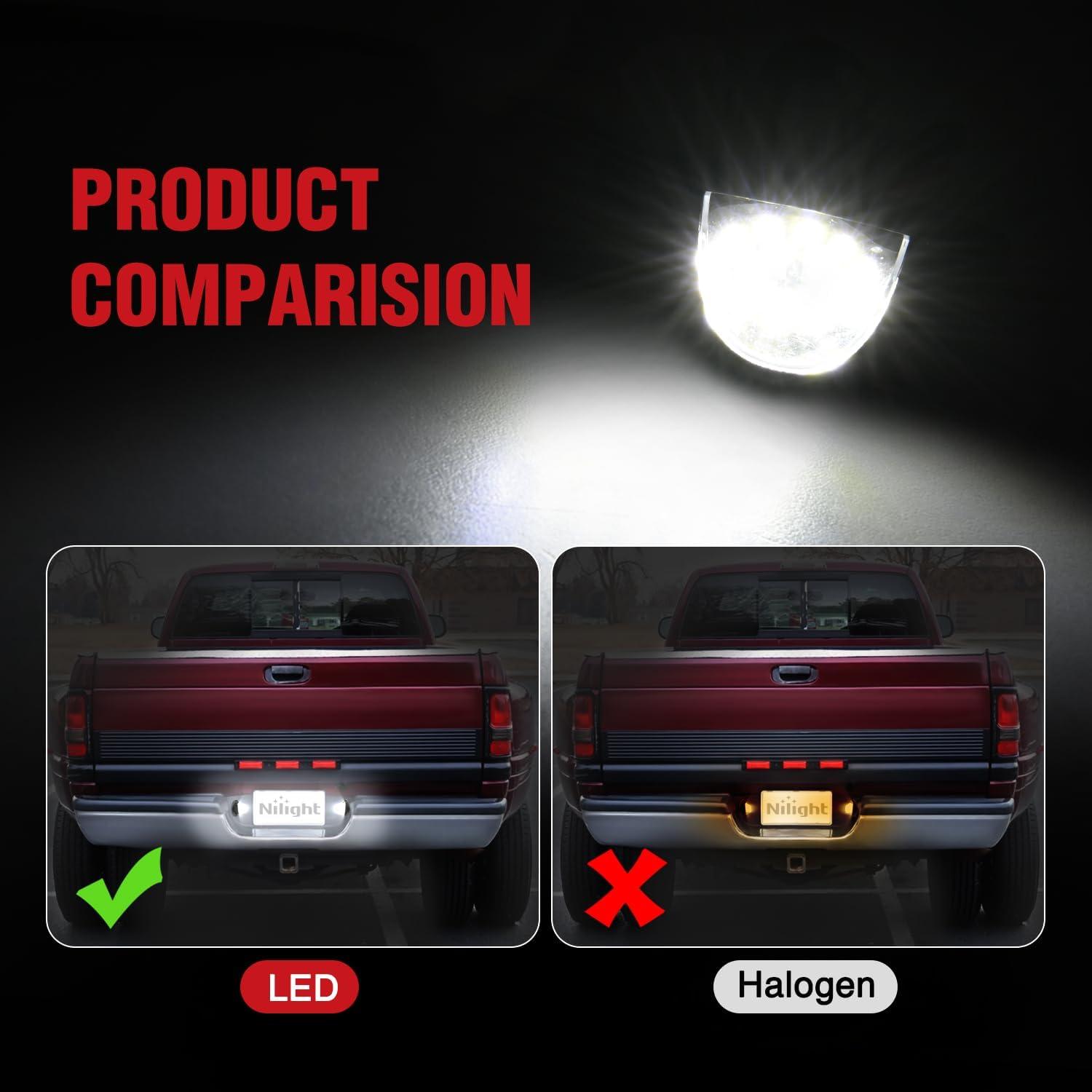image:imageNilight License Plate Lights Compatible with 2010 2011 2012 2013 2014 Ford Mustang 2008 2009 Ford Mercury Sable 2014 2015 Ford Edge 20102018 Ford Taurus with Black housing 6000K White 2PCS Pack19942001 Dodge Ram