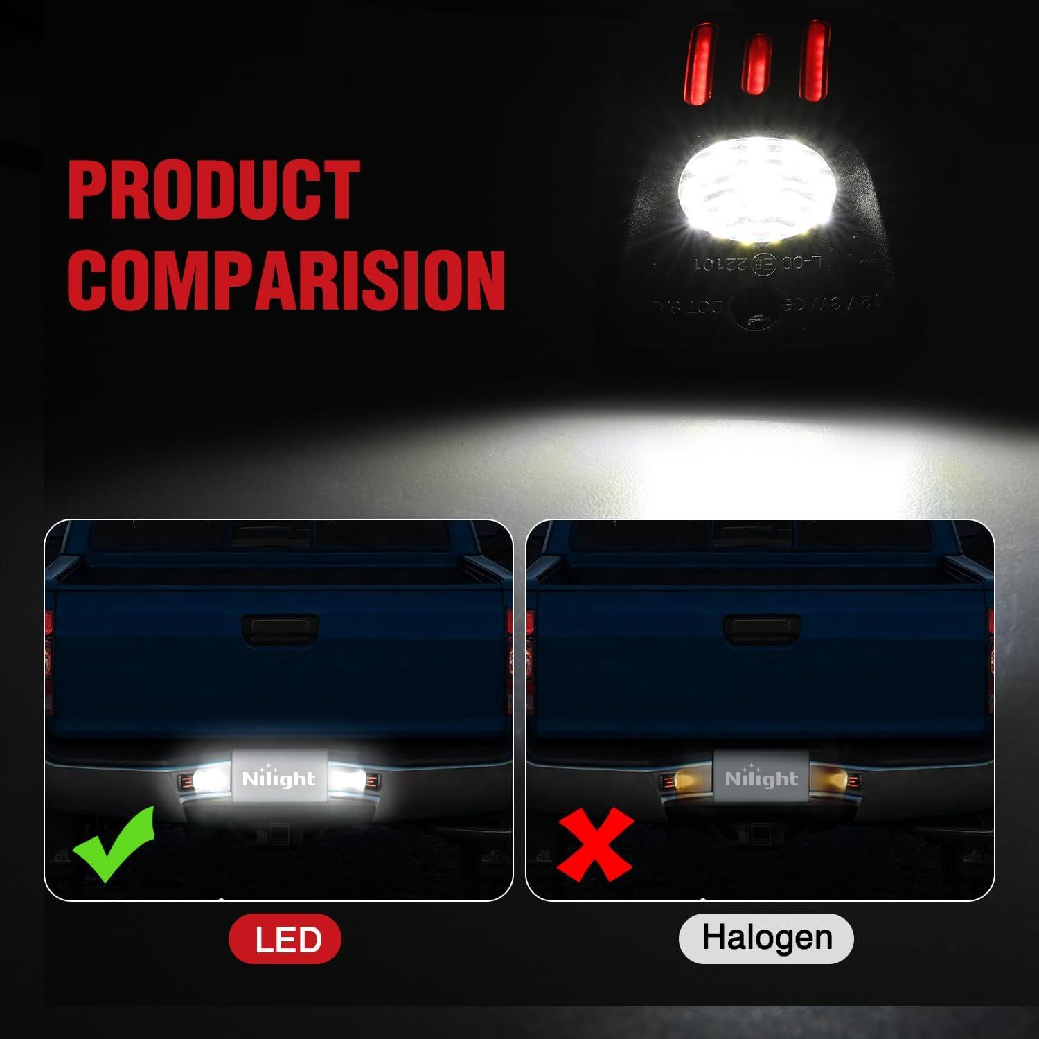 image:imageNilight License Plate Lights Compatible with 2010 2011 2012 2013 2014 Ford Mustang 2008 2009 Ford Mercury Sable 2014 2015 Ford Edge 20102018 Ford Taurus with Black housing 6000K White 2PCS PackRed 19952004 Tacoma