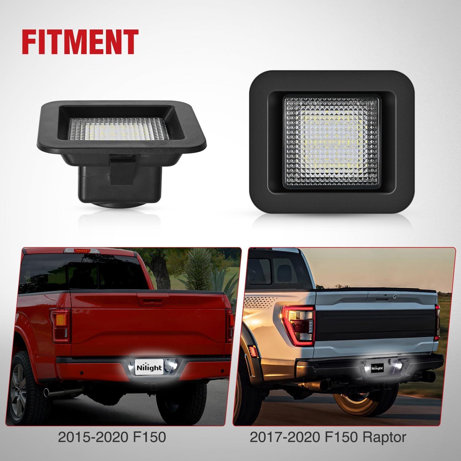 image:imageNilight License Plate Lights Compatible with 2010 2011 2012 2013 2014 Ford Mustang 2008 2009 Ford Mercury Sable 2014 2015 Ford Edge 20102018 Ford Taurus with Black housing 6000K White 2PCS PackWhite 20152020 F150