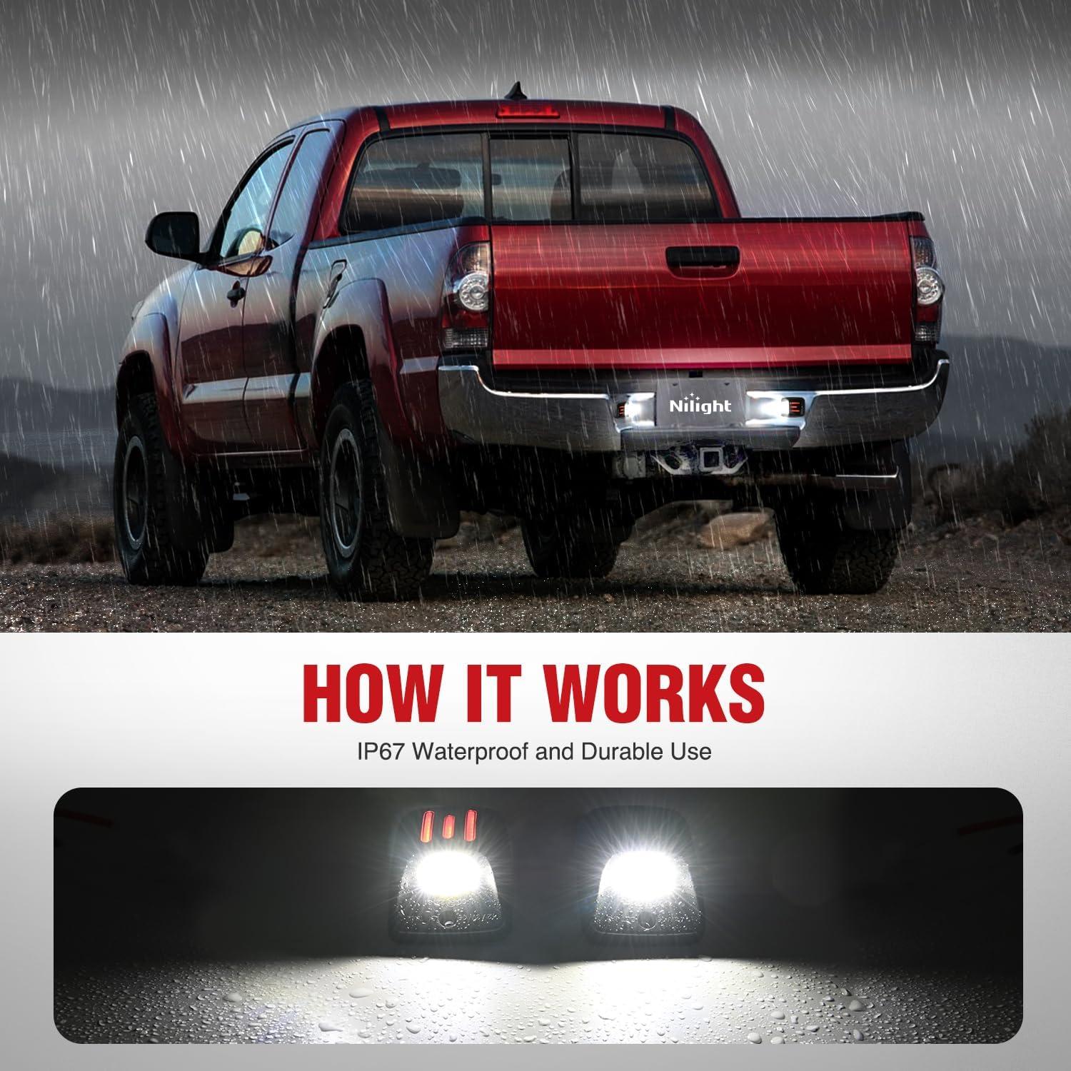 image:imageNilight License Plate Lights Compatible with 2010 2011 2012 2013 2014 Ford Mustang 2008 2009 Ford Mercury Sable 2014 2015 Ford Edge 20102018 Ford Taurus with Black housing 6000K White 2PCS PackRed 19952004 Tacoma