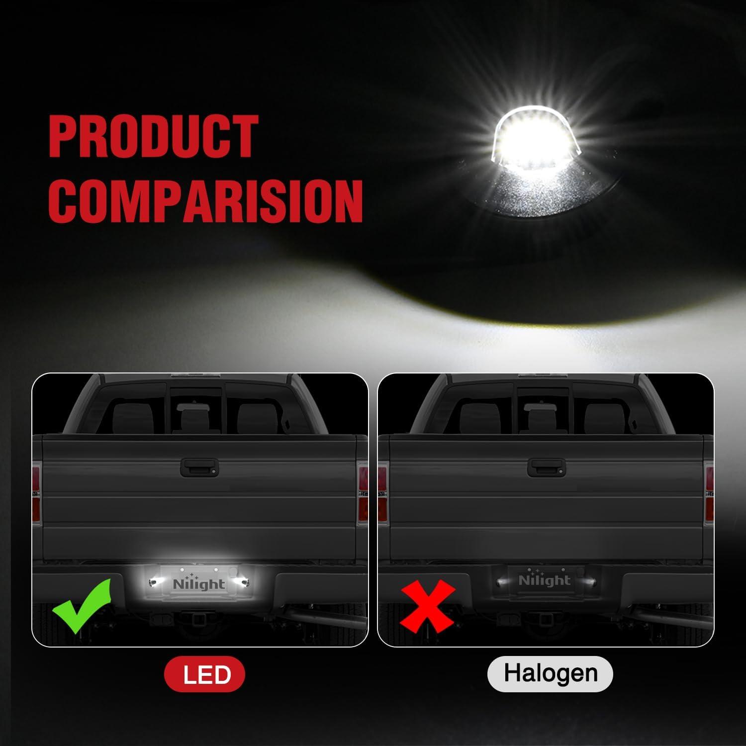 image:imageNilight License Plate Lights Compatible with 2010 2011 2012 2013 2014 Ford Mustang 2008 2009 Ford Mercury Sable 2014 2015 Ford Edge 20102018 Ford Taurus with Black housing 6000K White 2PCS PackBlack 19902014 Ford F15019832011 Ford Ranger