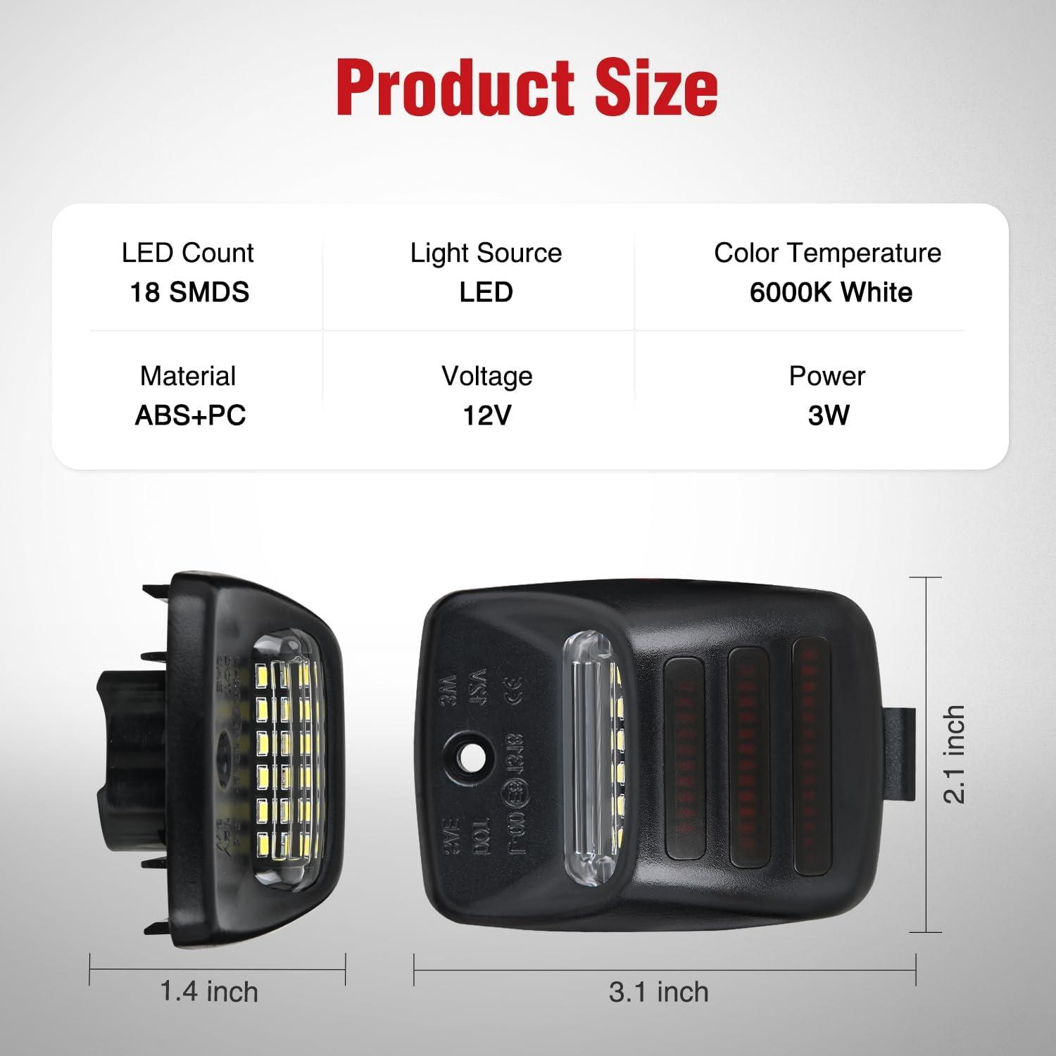 image:imageNilight License Plate Lights Compatible with 2010 2011 2012 2013 2014 Ford Mustang 2008 2009 Ford Mercury Sable 2014 2015 Ford Edge 20102018 Ford Taurus with Black housing 6000K White 2PCS PackRed 20052015 Tacoma20002013 Tundra