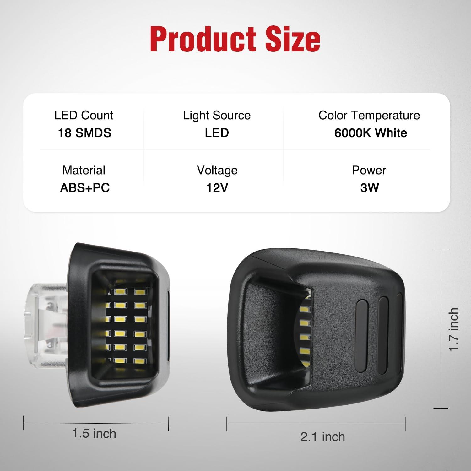 image:imageNilight License Plate Lights Compatible with 2010 2011 2012 2013 2014 Ford Mustang 2008 2009 Ford Mercury Sable 2014 2015 Ford Edge 20102018 Ford Taurus with Black housing 6000K White 2PCS PackRed 20072021 Frontier20072015 TitanXterra