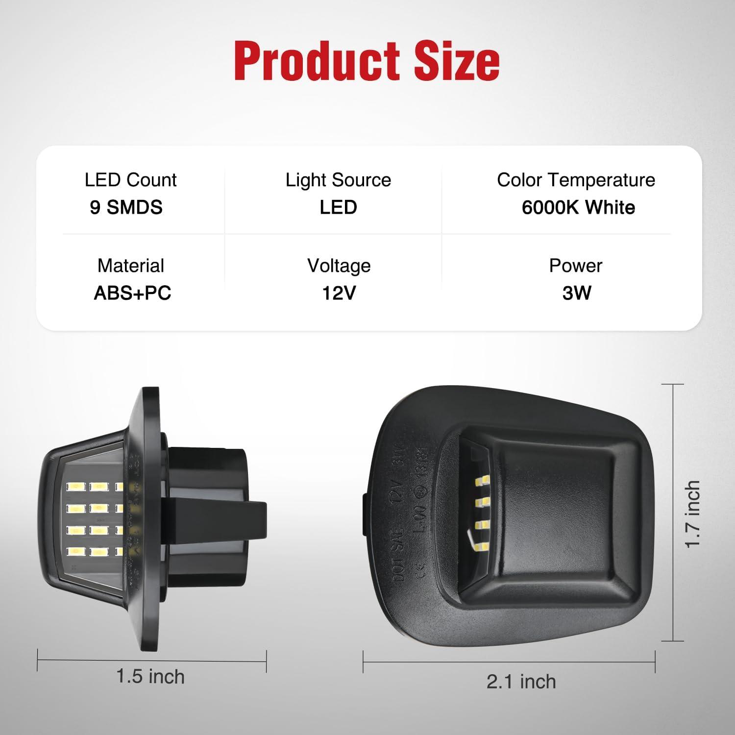 image:imageNilight License Plate Lights Compatible with 2010 2011 2012 2013 2014 Ford Mustang 2008 2009 Ford Mercury Sable 2014 2015 Ford Edge 20102018 Ford Taurus with Black housing 6000K White 2PCS Pack19972011 Dakota20062009 Raider