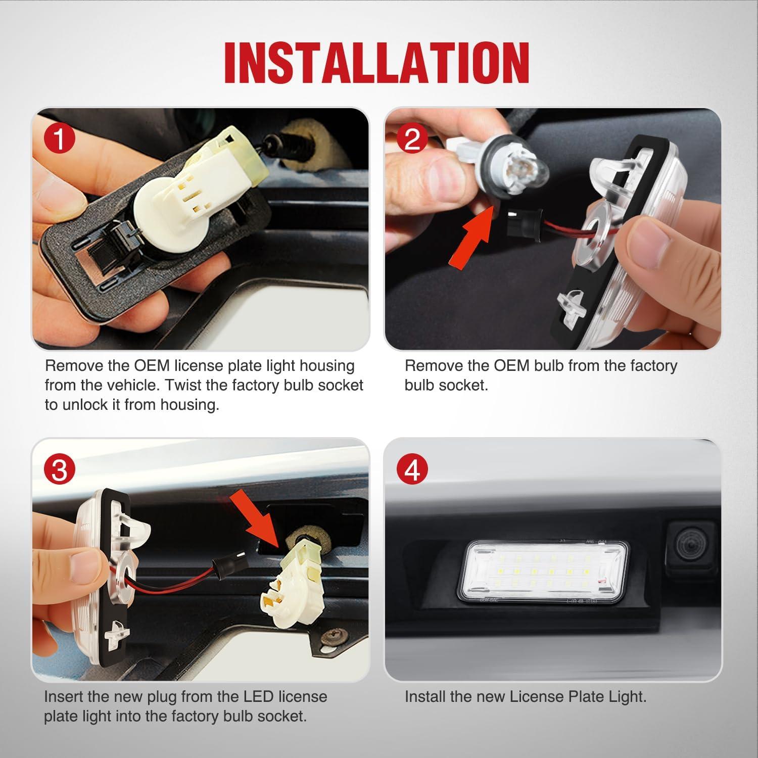 image:imageNilight License Plate Lights Compatible with 2010 2011 2012 2013 2014 Ford Mustang 2008 2009 Ford Mercury Sable 2014 2015 Ford Edge 20102018 Ford Taurus with Black housing 6000K White 2PCS Pack20122020 TOYOTA 86