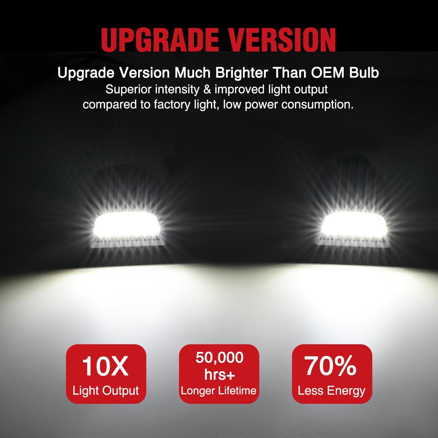 image:imageNilight License Plate Lights Compatible with 2010 2011 2012 2013 2014 Ford Mustang 2008 2009 Ford Mercury Sable 2014 2015 Ford Edge 20102018 Ford Taurus with Black housing 6000K White 2PCS Pack19992013SilveradoSierra20072013Escalade