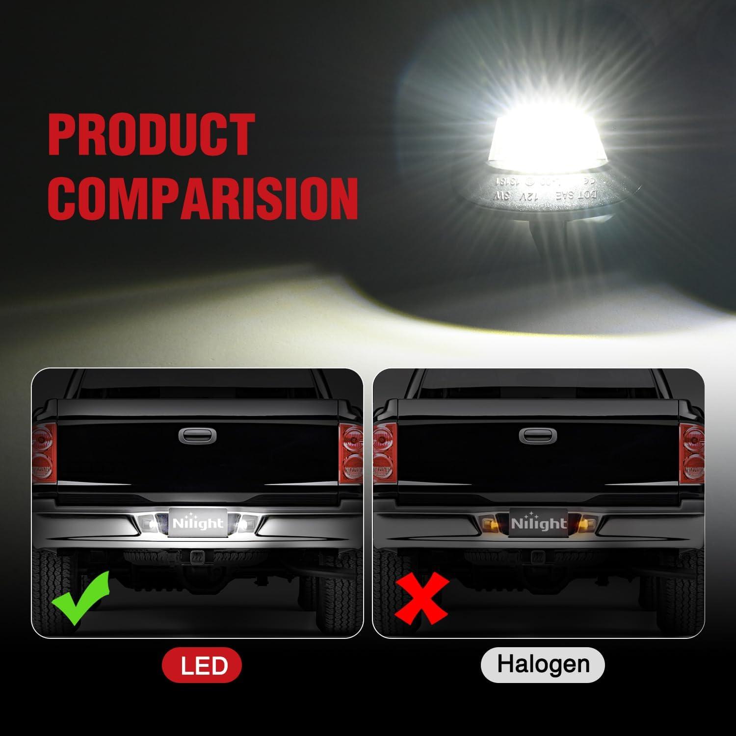 image:imageNilight License Plate Lights Compatible with 2010 2011 2012 2013 2014 Ford Mustang 2008 2009 Ford Mercury Sable 2014 2015 Ford Edge 20102018 Ford Taurus with Black housing 6000K White 2PCS Pack19972011 Dakota20062009 Raider