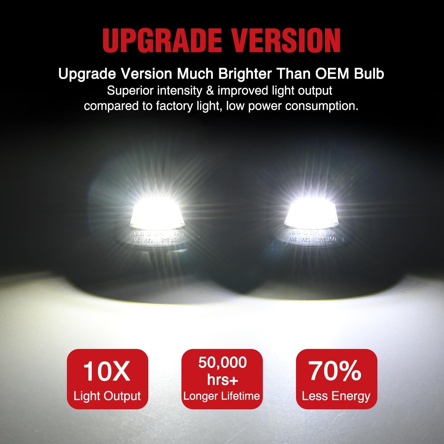 image:imageNilight License Plate Lights Compatible with 2010 2011 2012 2013 2014 Ford Mustang 2008 2009 Ford Mercury Sable 2014 2015 Ford Edge 20102018 Ford Taurus with Black housing 6000K White 2PCS Pack19972011 Dakota20062009 Raider