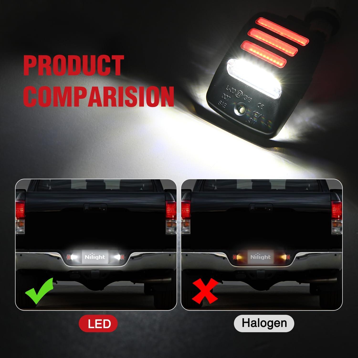 image:imageNilight License Plate Lights Compatible with 2010 2011 2012 2013 2014 Ford Mustang 2008 2009 Ford Mercury Sable 2014 2015 Ford Edge 20102018 Ford Taurus with Black housing 6000K White 2PCS PackRed 20052015 Tacoma20002013 Tundra