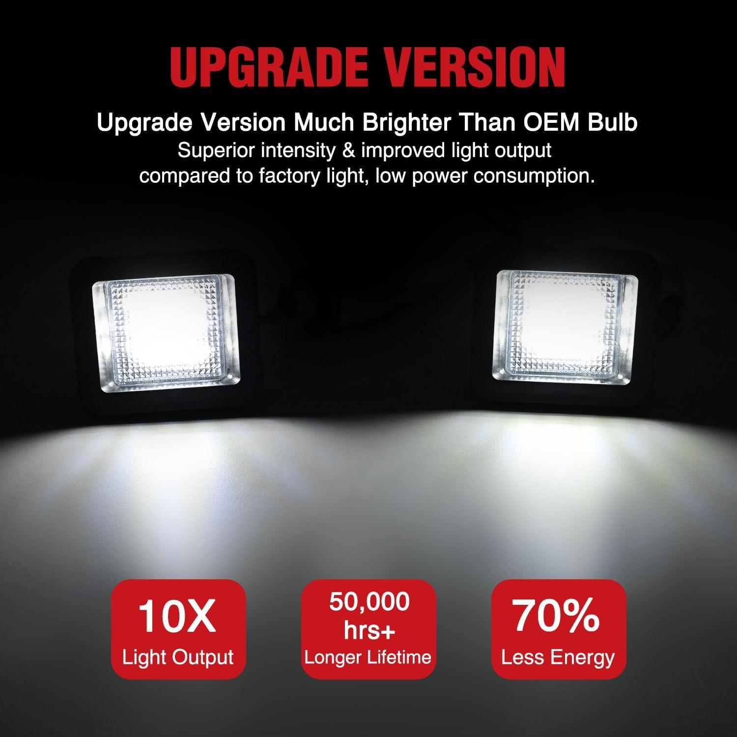 image:imageNilight License Plate Lights Compatible with 2010 2011 2012 2013 2014 Ford Mustang 2008 2009 Ford Mercury Sable 2014 2015 Ford Edge 20102018 Ford Taurus with Black housing 6000K White 2PCS PackWhite 20152020 F150