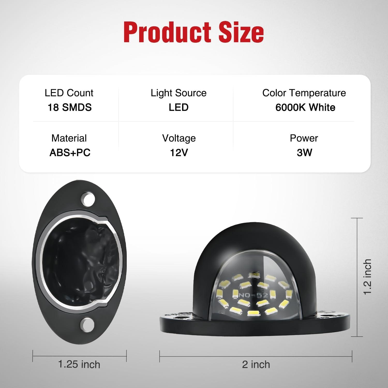 image:imageNilight License Plate Lights Compatible with 2010 2011 2012 2013 2014 Ford Mustang 2008 2009 Ford Mercury Sable 2014 2015 Ford Edge 20102018 Ford Taurus with Black housing 6000K White 2PCS Pack19942001 Dodge Ram
