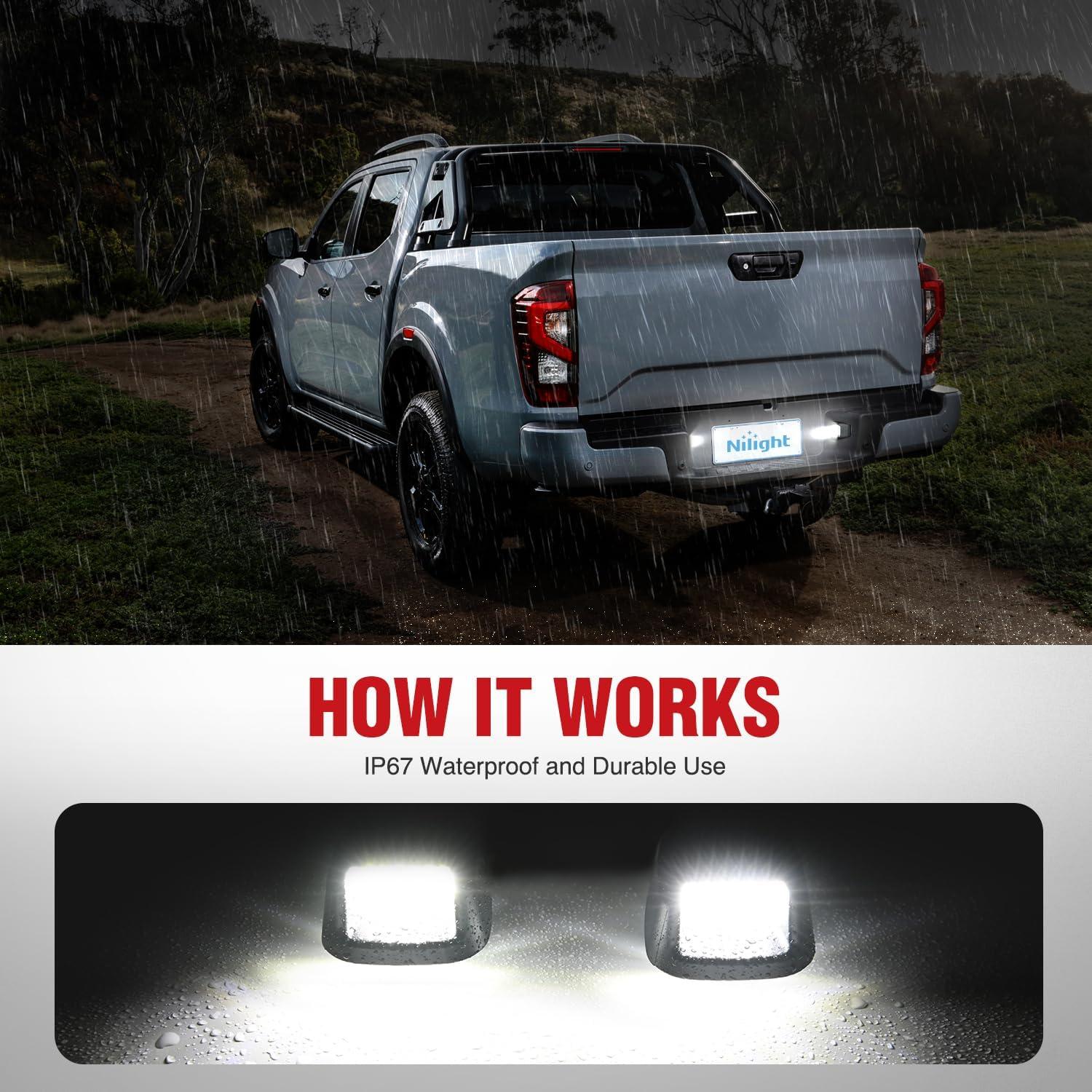 image:imageNilight License Plate Lights Compatible with 2010 2011 2012 2013 2014 Ford Mustang 2008 2009 Ford Mercury Sable 2014 2015 Ford Edge 20102018 Ford Taurus with Black housing 6000K White 2PCS PackBlack 20072021 Frontier20072015 TitanXterra