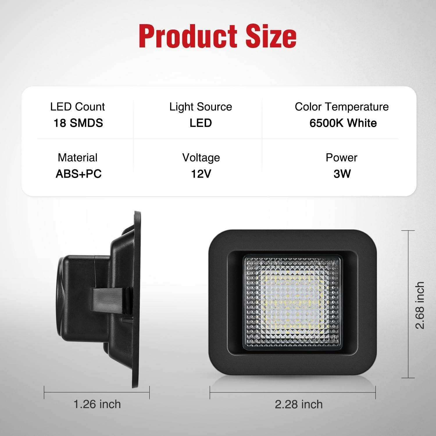 image:imageNilight License Plate Lights Compatible with 2010 2011 2012 2013 2014 Ford Mustang 2008 2009 Ford Mercury Sable 2014 2015 Ford Edge 20102018 Ford Taurus with Black housing 6000K White 2PCS PackWhite 20152020 F150