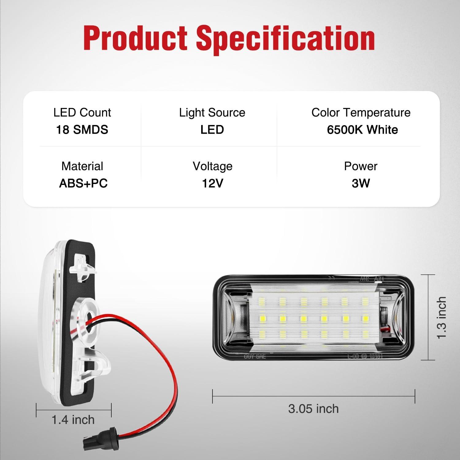 image:imageNilight License Plate Lights Compatible with 2010 2011 2012 2013 2014 Ford Mustang 2008 2009 Ford Mercury Sable 2014 2015 Ford Edge 20102018 Ford Taurus with Black housing 6000K White 2PCS Pack20122020 TOYOTA 86