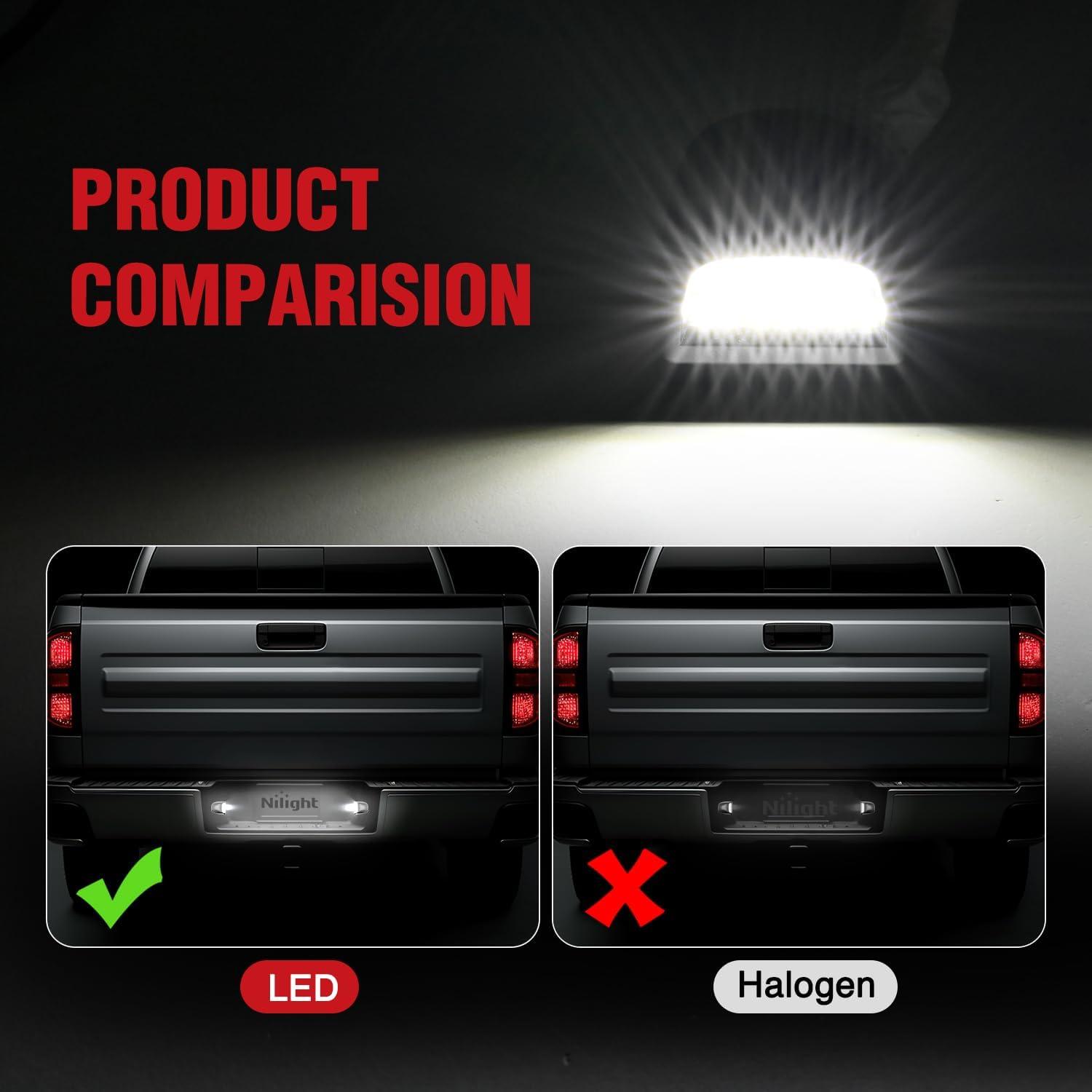image:imageNilight License Plate Lights Compatible with 2010 2011 2012 2013 2014 Ford Mustang 2008 2009 Ford Mercury Sable 2014 2015 Ford Edge 20102018 Ford Taurus with Black housing 6000K White 2PCS Pack19992013SilveradoSierra20072013Escalade