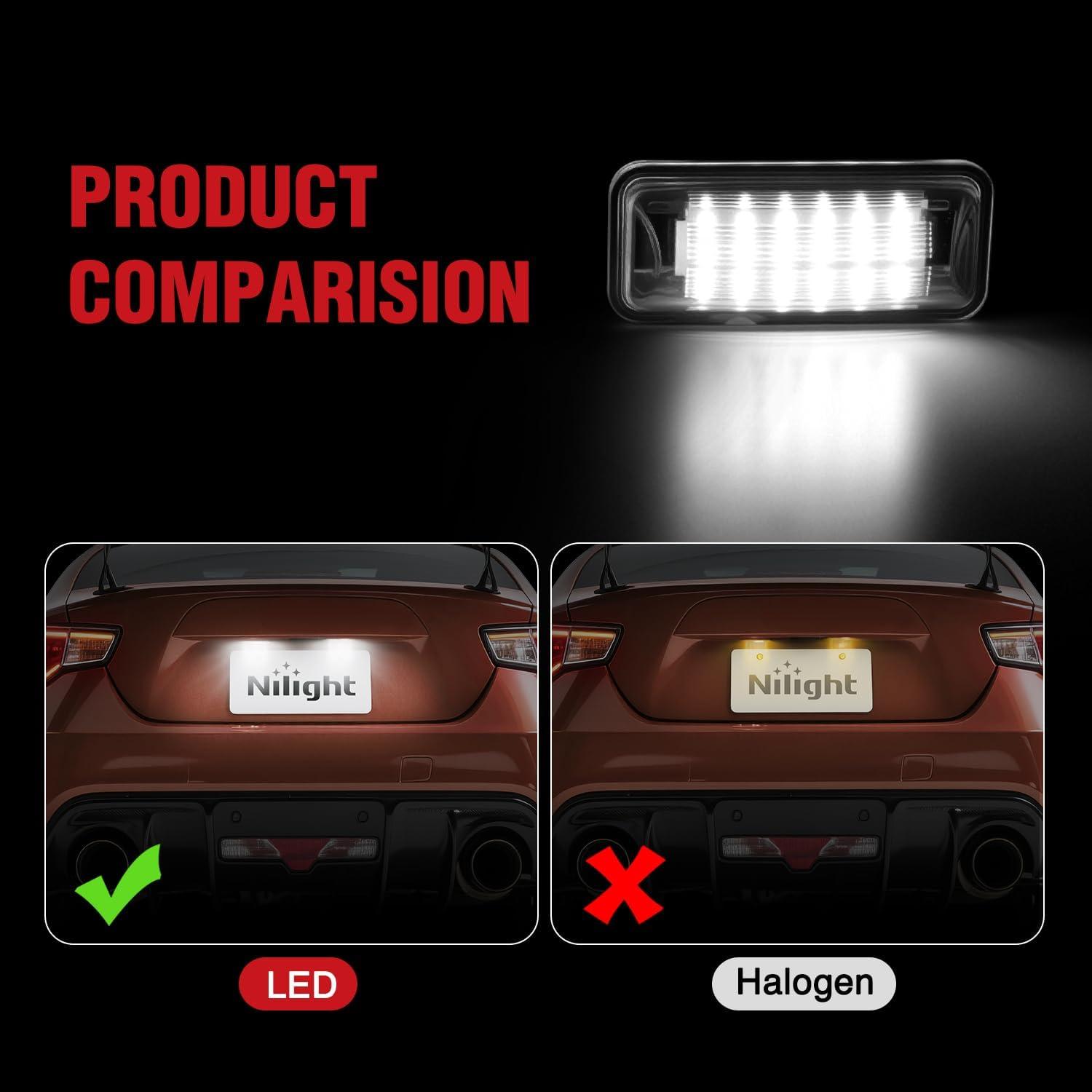 image:imageNilight License Plate Lights Compatible with 2010 2011 2012 2013 2014 Ford Mustang 2008 2009 Ford Mercury Sable 2014 2015 Ford Edge 20102018 Ford Taurus with Black housing 6000K White 2PCS Pack20122020 TOYOTA 86