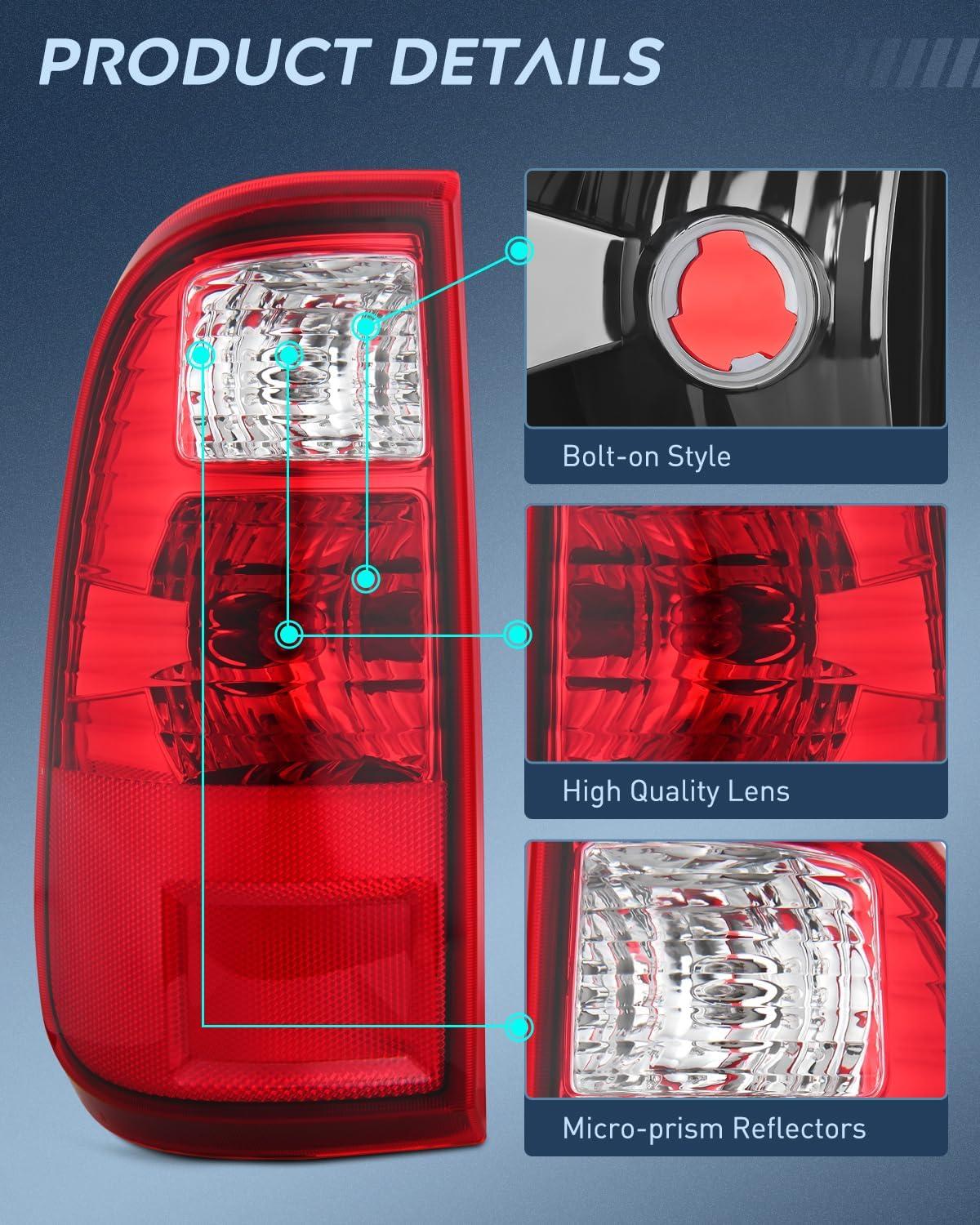 image:imageNilight Taillight Assembly Compatible with 2008 2009 2010 2011 2012 2013 2014 2015 2016 Ford F250 F350 F450 Super Duty Rear Tail Light Lamp Replacement OE Style Driver and Passenger Side Dark RedRedDriver Side