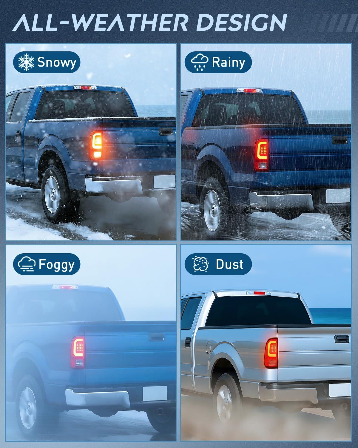 image:imageNilight Taillight Assembly Compatible with 2008 2009 2010 2011 2012 2013 2014 2015 2016 Ford F250 F350 F450 Super Duty Rear Tail Light Lamp Replacement OE Style Driver and Passenger Side Dark RedLED RedC ShapePair