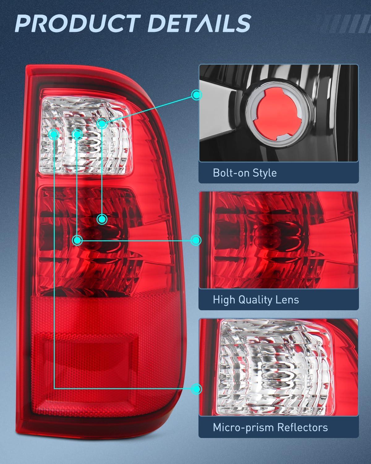 image:imageNilight Taillight Assembly Compatible with 2008 2009 2010 2011 2012 2013 2014 2015 2016 Ford F250 F350 F450 Super Duty Rear Tail Light Lamp Replacement OE Style Driver and Passenger Side Dark RedRedPassenger Side